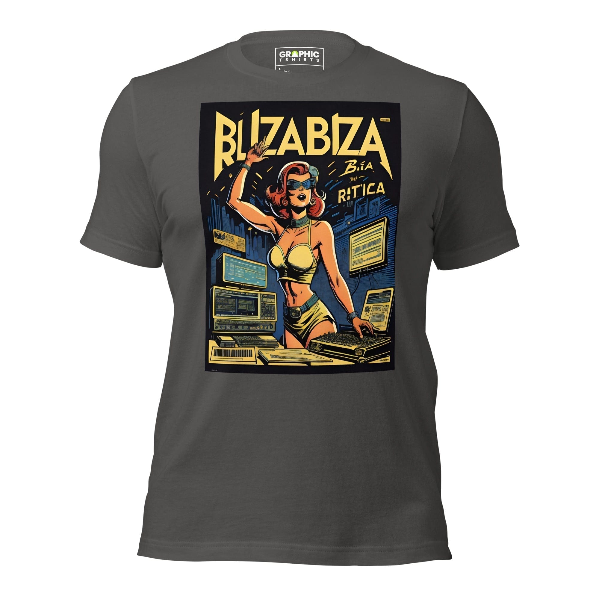 GRAPHIC T-SHIRTS Asphalt / S Unisex Crew Neck T-Shirt - Ibiza Night Club Heroes Comic Series v.26