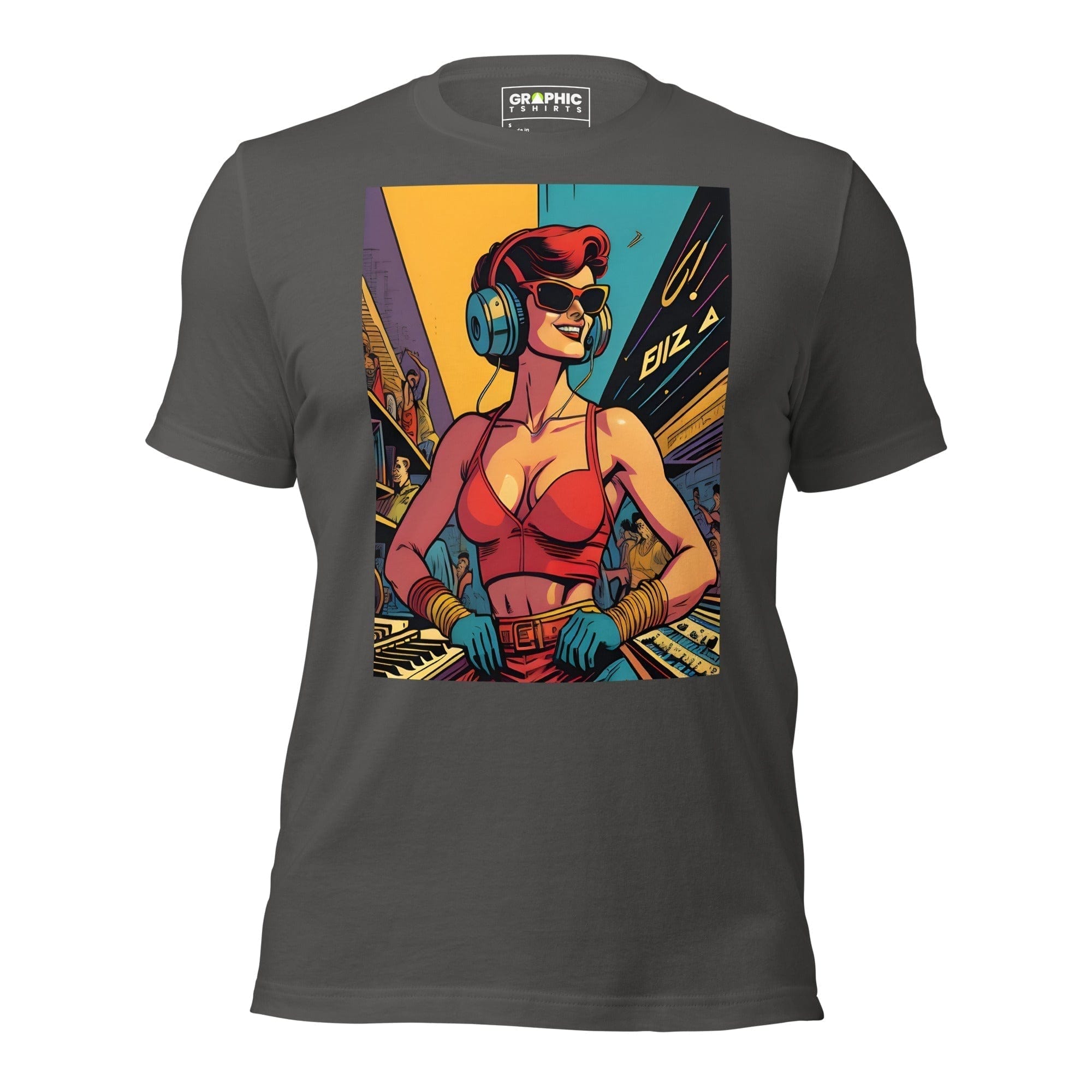 GRAPHIC T-SHIRTS Asphalt / S Unisex Crew Neck T-Shirt - Ibiza Night Club Heroes Comic Series v.50