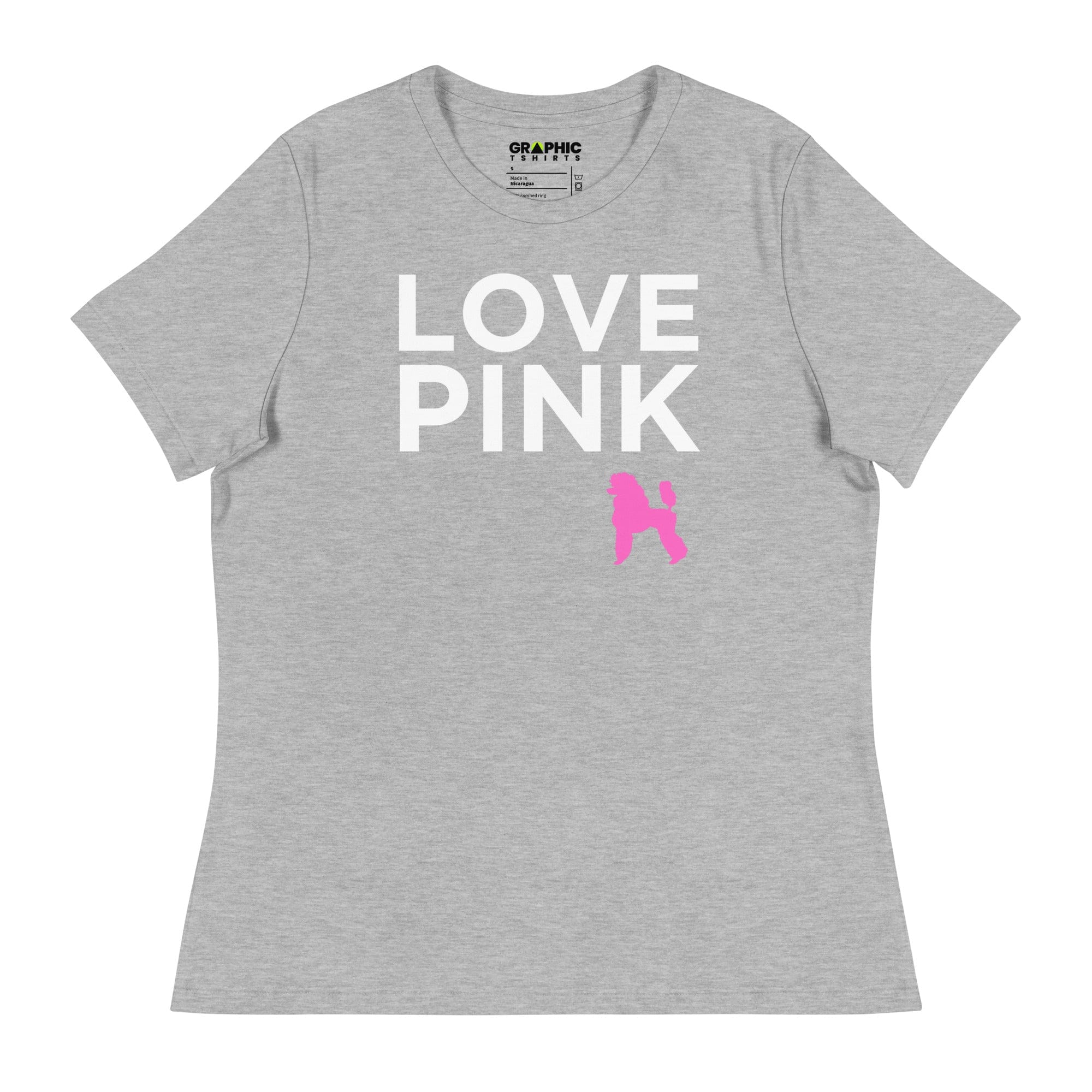 GRAPHIC T-SHIRTS Athletic Heather / S Women's Relaxed T-Shirt - Love Pink