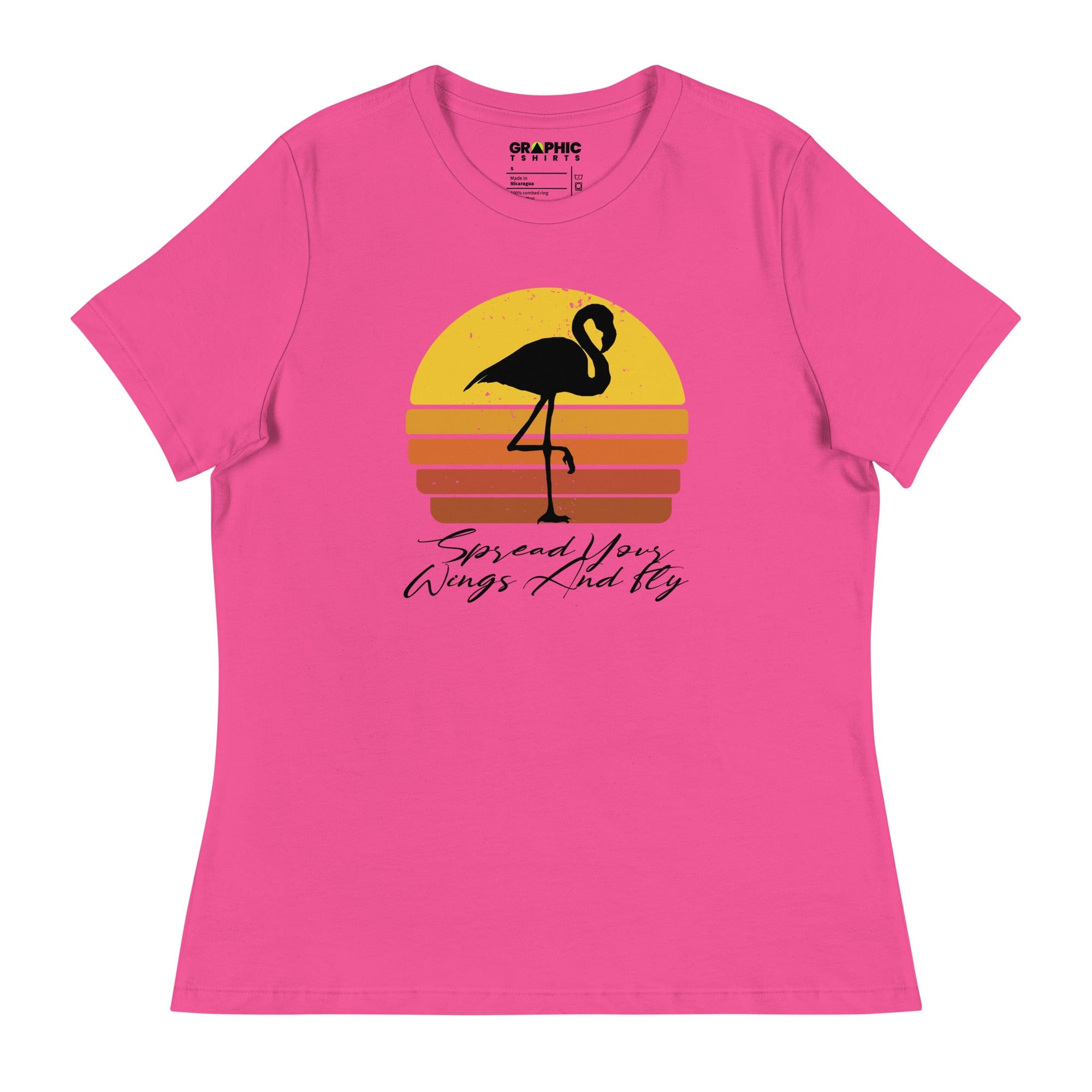 GRAPHIC T-SHIRTS Berry / S Women's Relaxed T-Shirt - Spread Your Wings And Fly