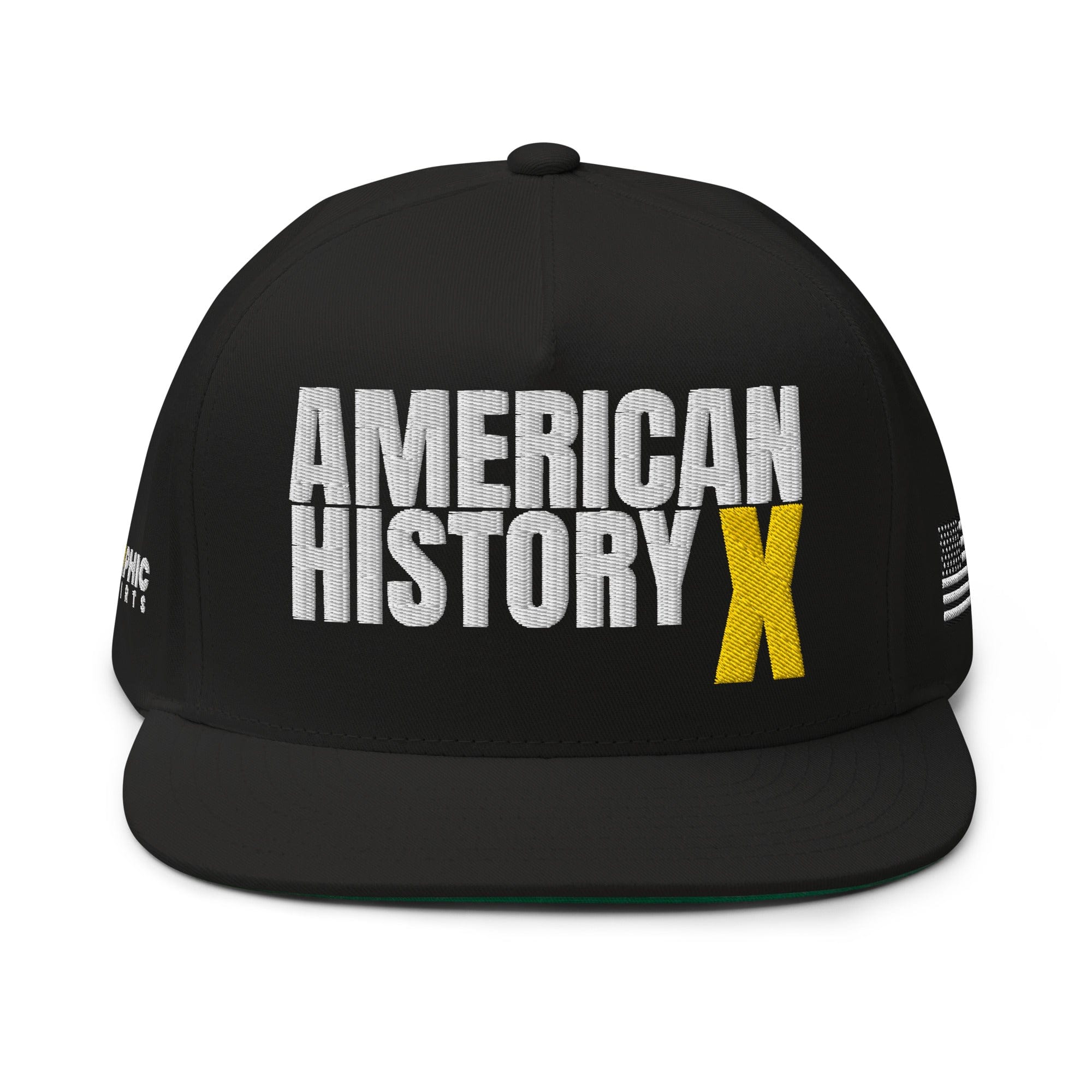 GRAPHIC T-SHIRTS Black Flat Bill Cap - AMERICAN HISTORY X