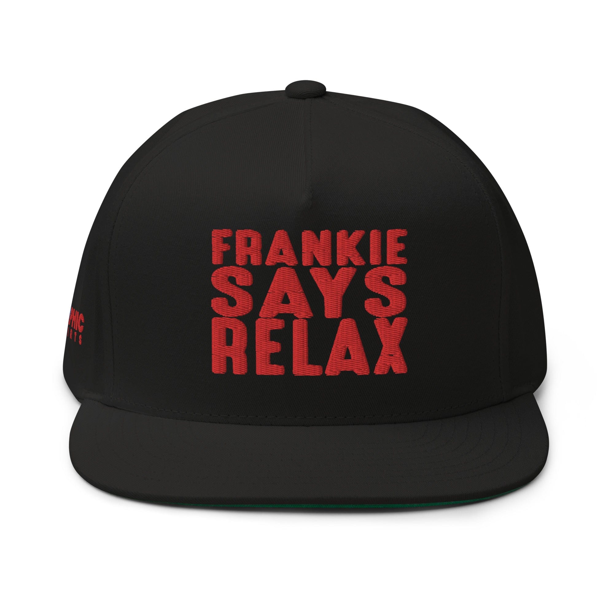 GRAPHIC T-SHIRTS Black Flat Bill Cap - Frankie Says Relax