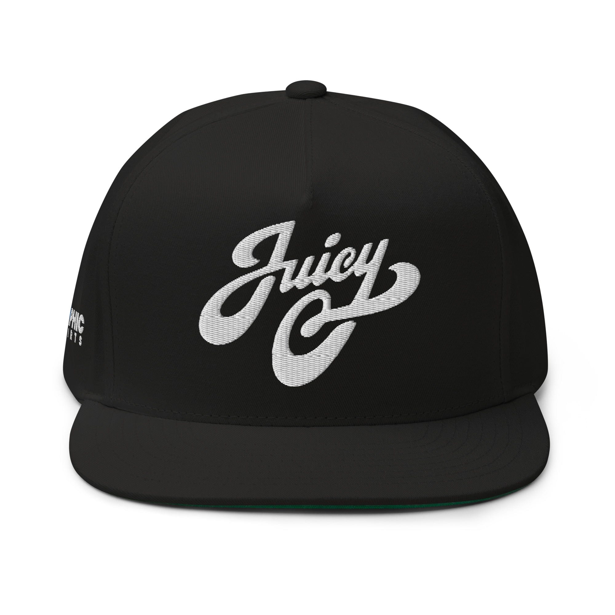 GRAPHIC T-SHIRTS Black Flat Bill Cap - Juicy