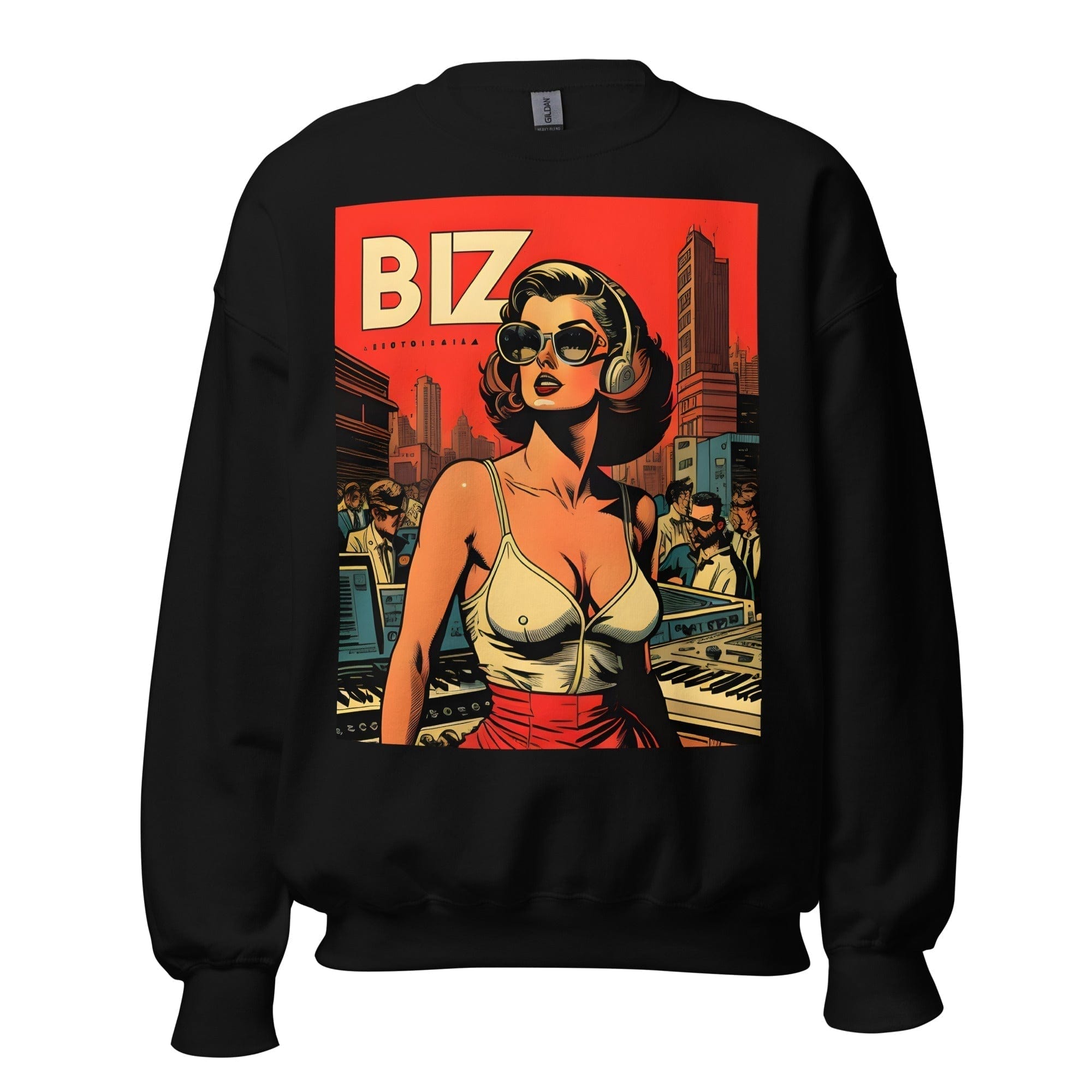 GRAPHIC T-SHIRTS Black / S Unisex Crew Neck Sweatshirt - Ibiza Night Club Heroes Comic Series v.7