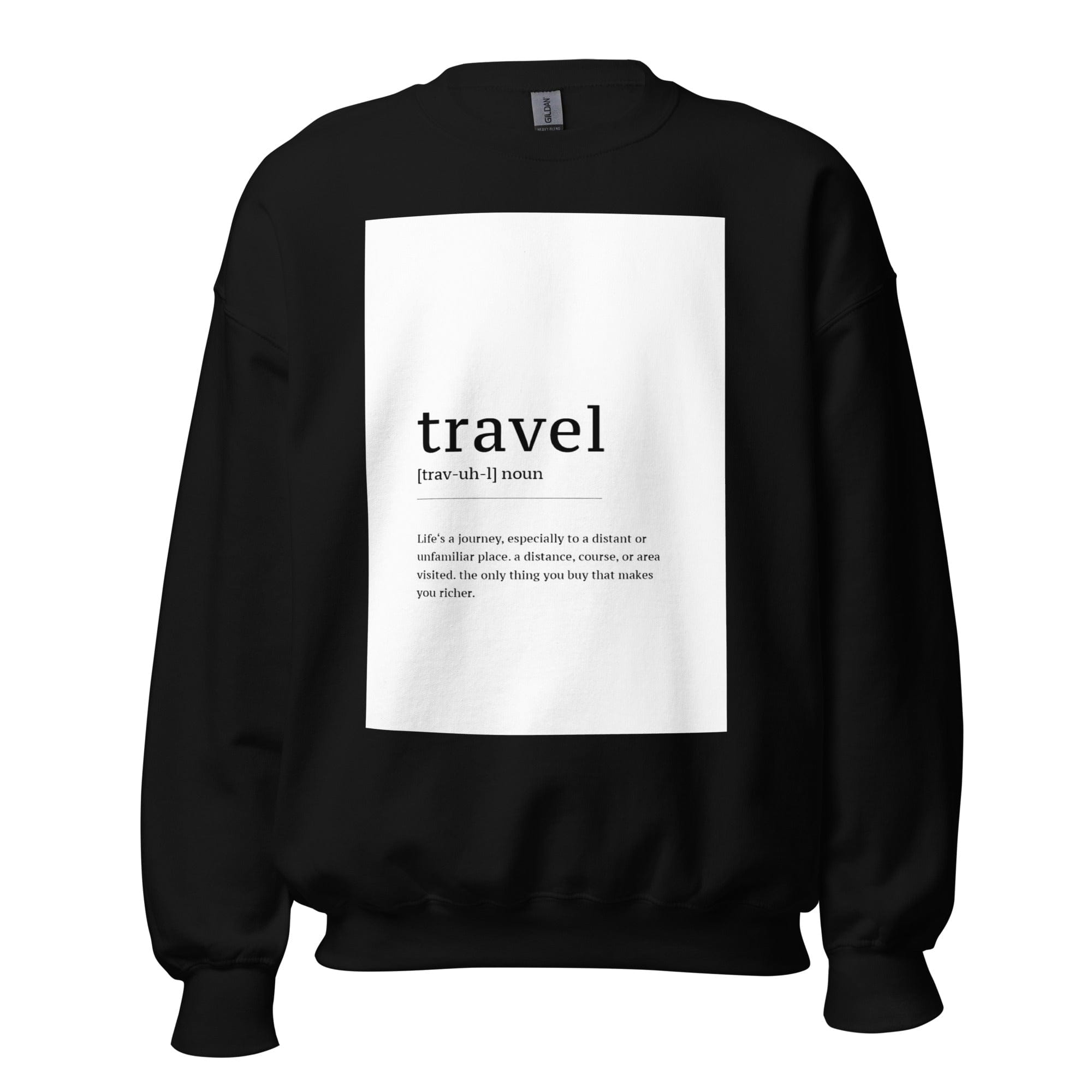 GRAPHIC T-SHIRTS Black / S Unisex Crew Neck Sweatshirt - Travel