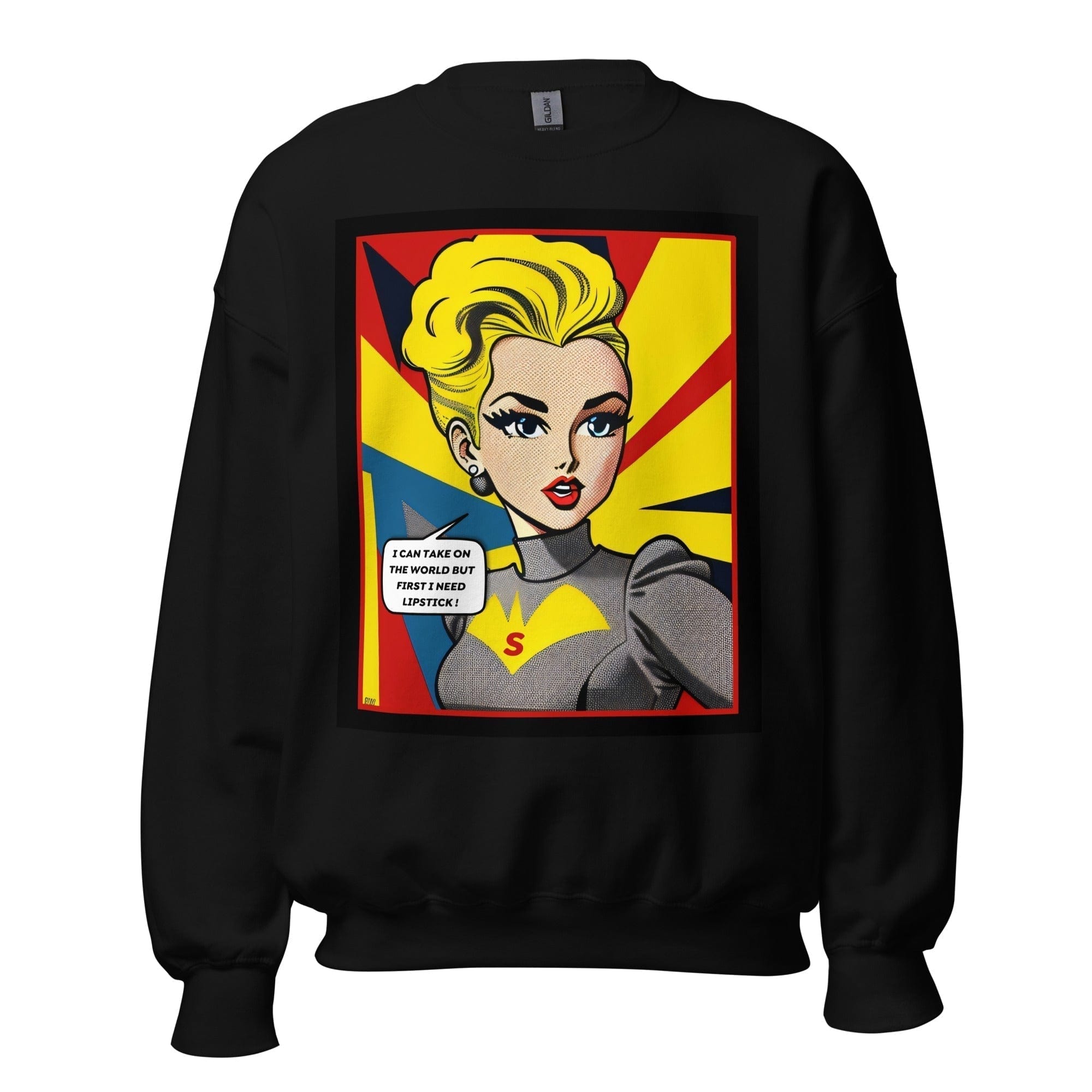 GRAPHIC T-SHIRTS Black / S Unisex Crew Neck Sweatshirt - Vintage American Comic Series v.10