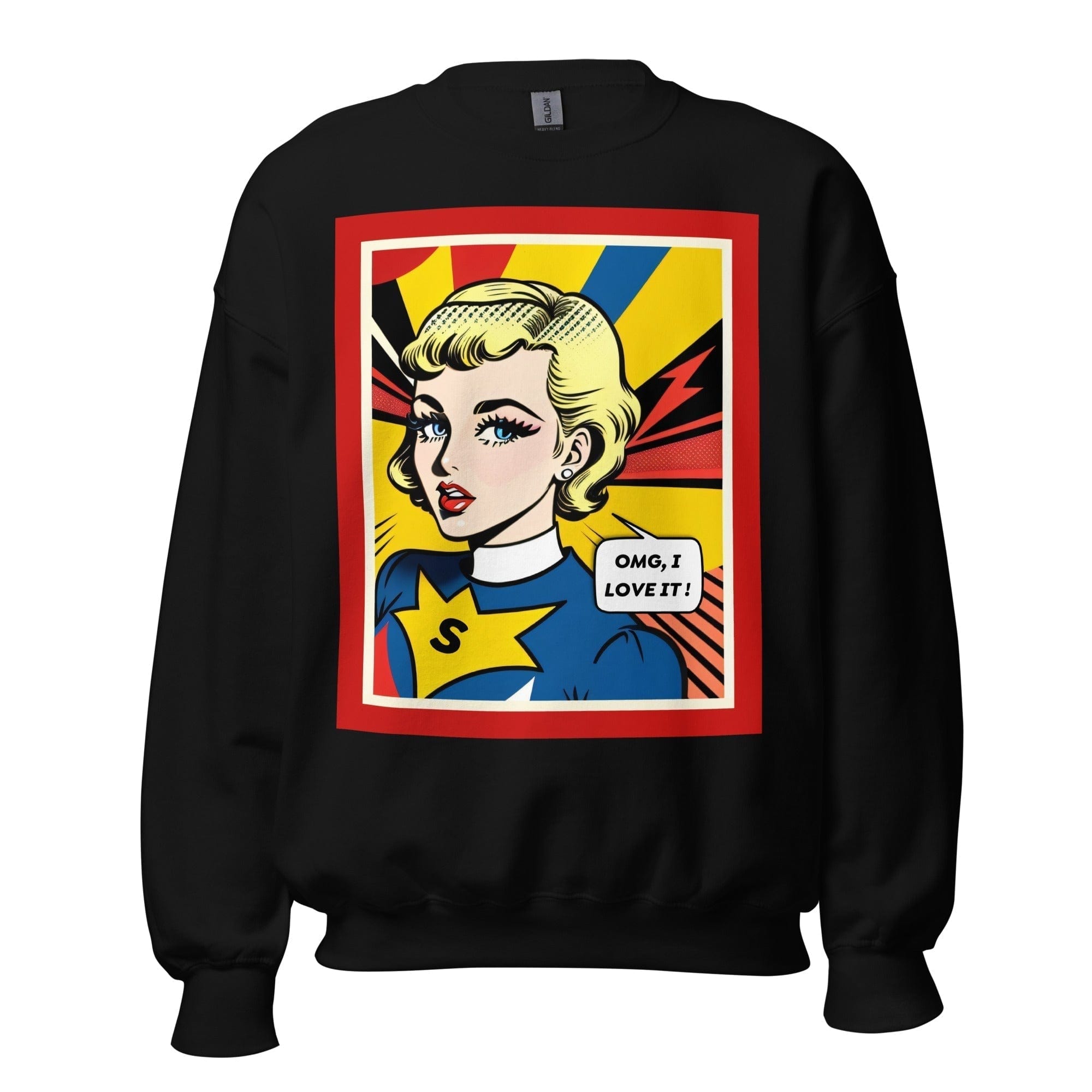 GRAPHIC T-SHIRTS Black / S Unisex Crew Neck Sweatshirt - Vintage American Comic Series v.12