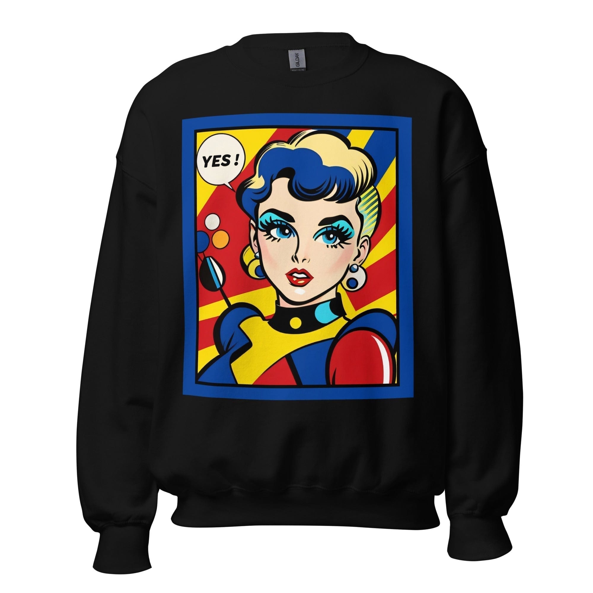 GRAPHIC T-SHIRTS Black / S Unisex Crew Neck Sweatshirt - Vintage American Comic Series v.14