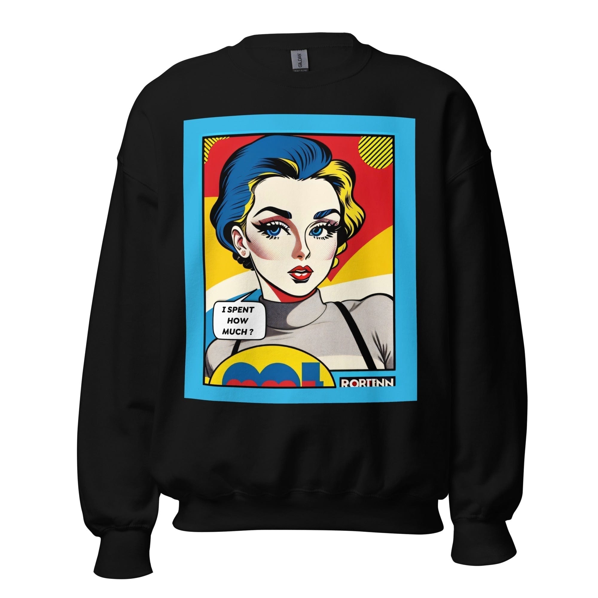 GRAPHIC T-SHIRTS Black / S Unisex Crew Neck Sweatshirt - Vintage American Comic Series v.24