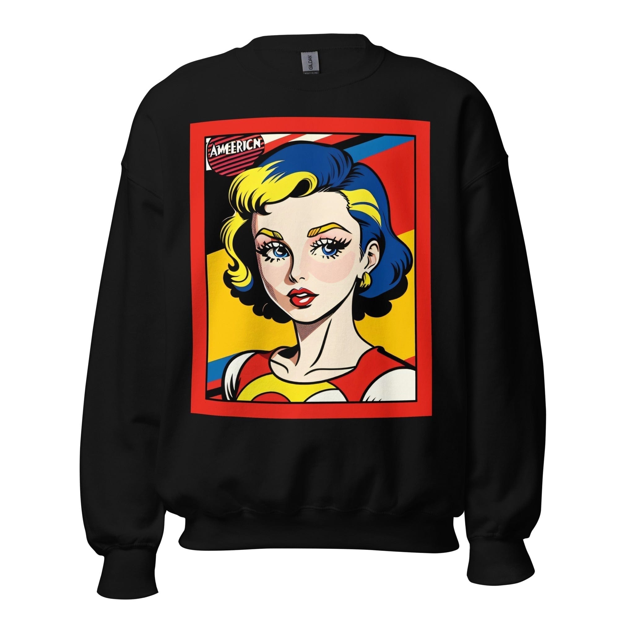 GRAPHIC T-SHIRTS Black / S Unisex Crew Neck Sweatshirt - Vintage American Comic Series v.46