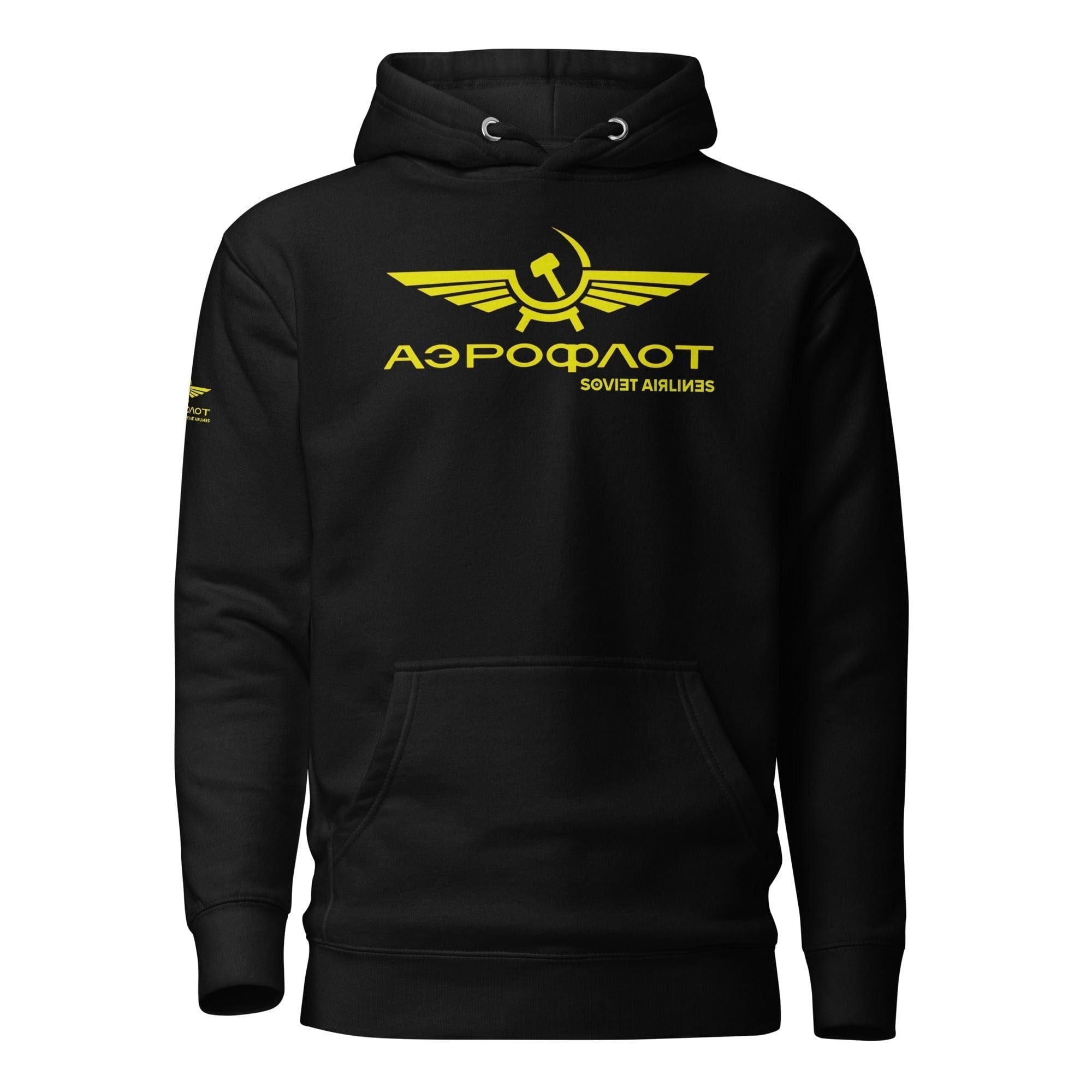 GRAPHIC T-SHIRTS Black / S Unisex Premium Hoodie - Aeroflot Soviet Airlines v.6