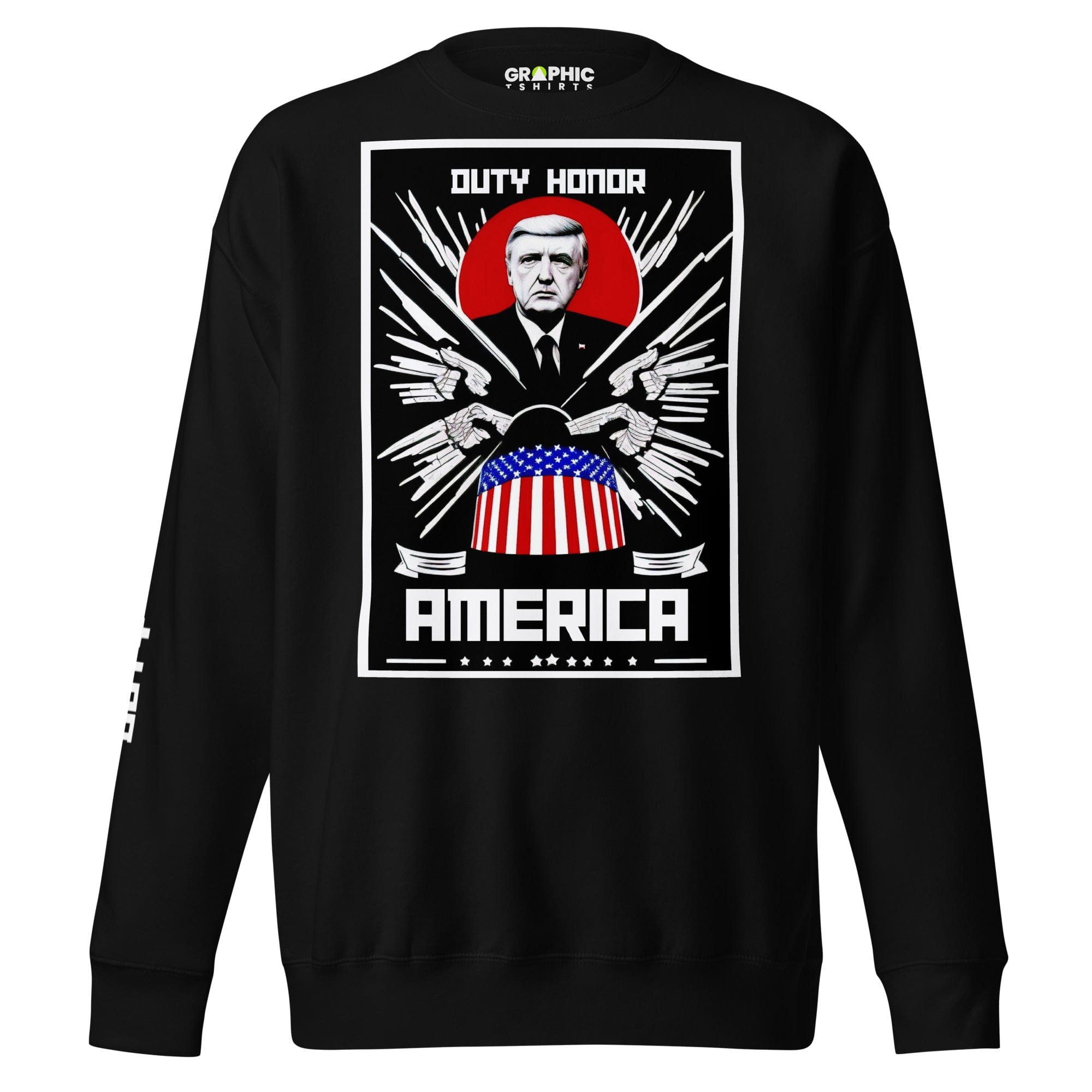 GRAPHIC T-SHIRTS Black / S Unisex Premium Sweatshirt - America Duty Honor