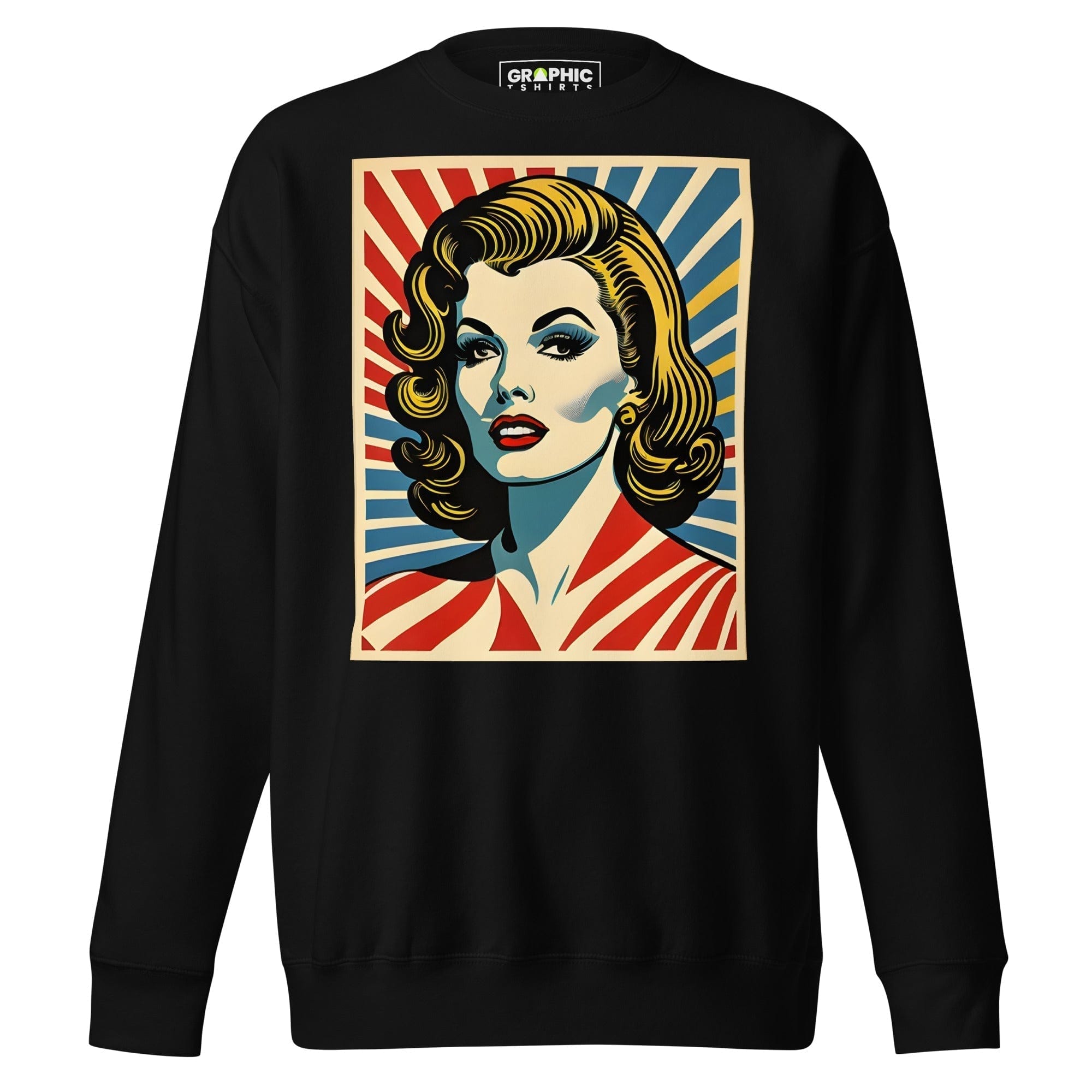 GRAPHIC T-SHIRTS Black / S Unisex Premium Sweatshirt - Americana Series v.12