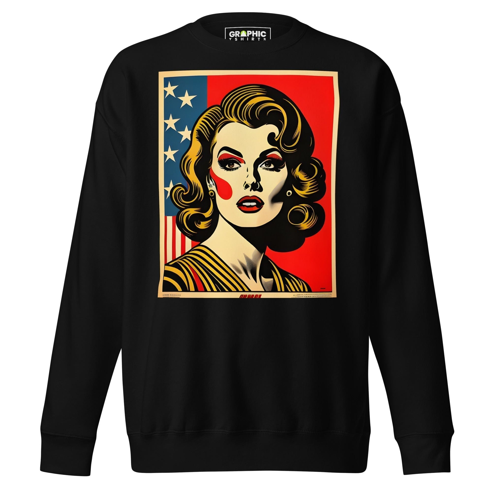 GRAPHIC T-SHIRTS Black / S Unisex Premium Sweatshirt - Americana Series v.14