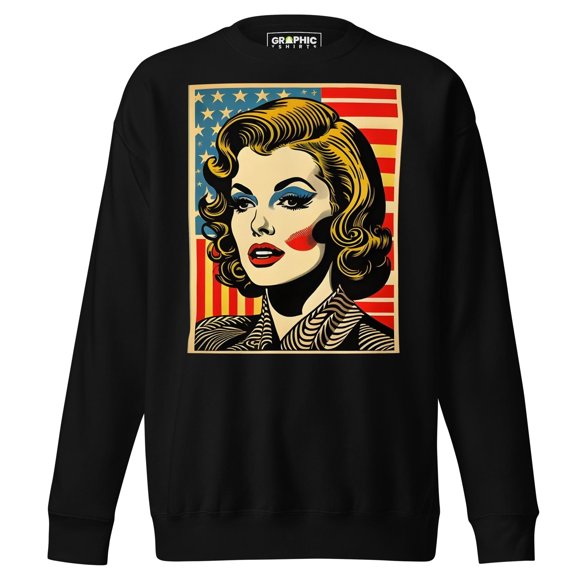 GRAPHIC T-SHIRTS Black / S Unisex Premium Sweatshirt - Americana Series v.15