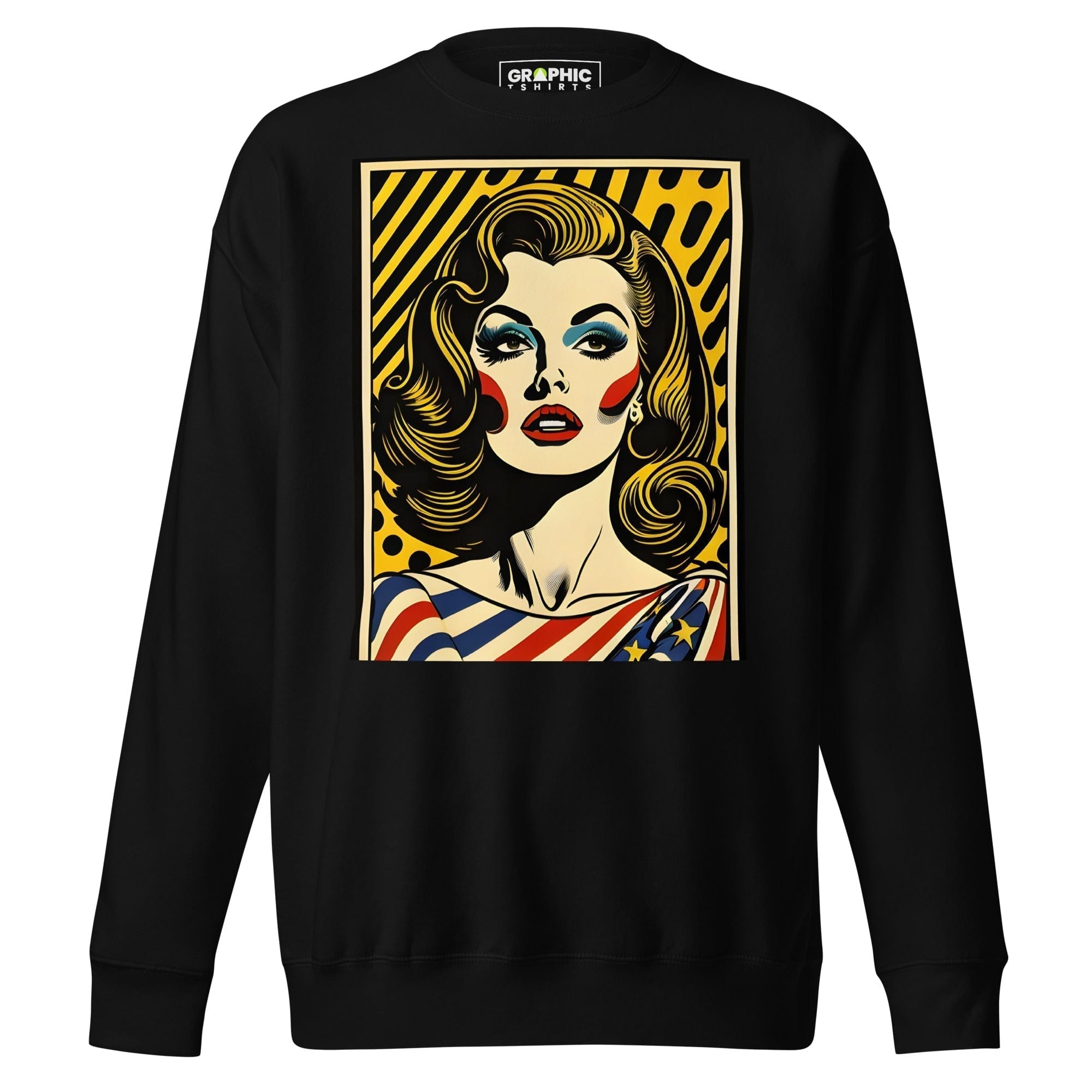 GRAPHIC T-SHIRTS Black / S Unisex Premium Sweatshirt - Americana Series v.18