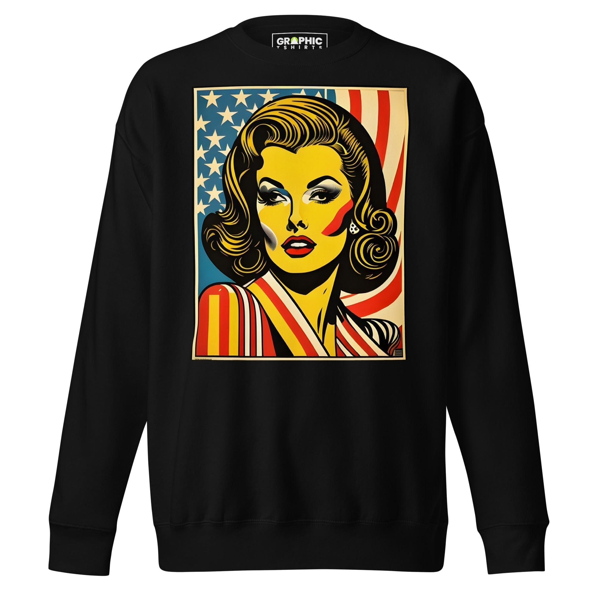 GRAPHIC T-SHIRTS Black / S Unisex Premium Sweatshirt - Americana Series v.19