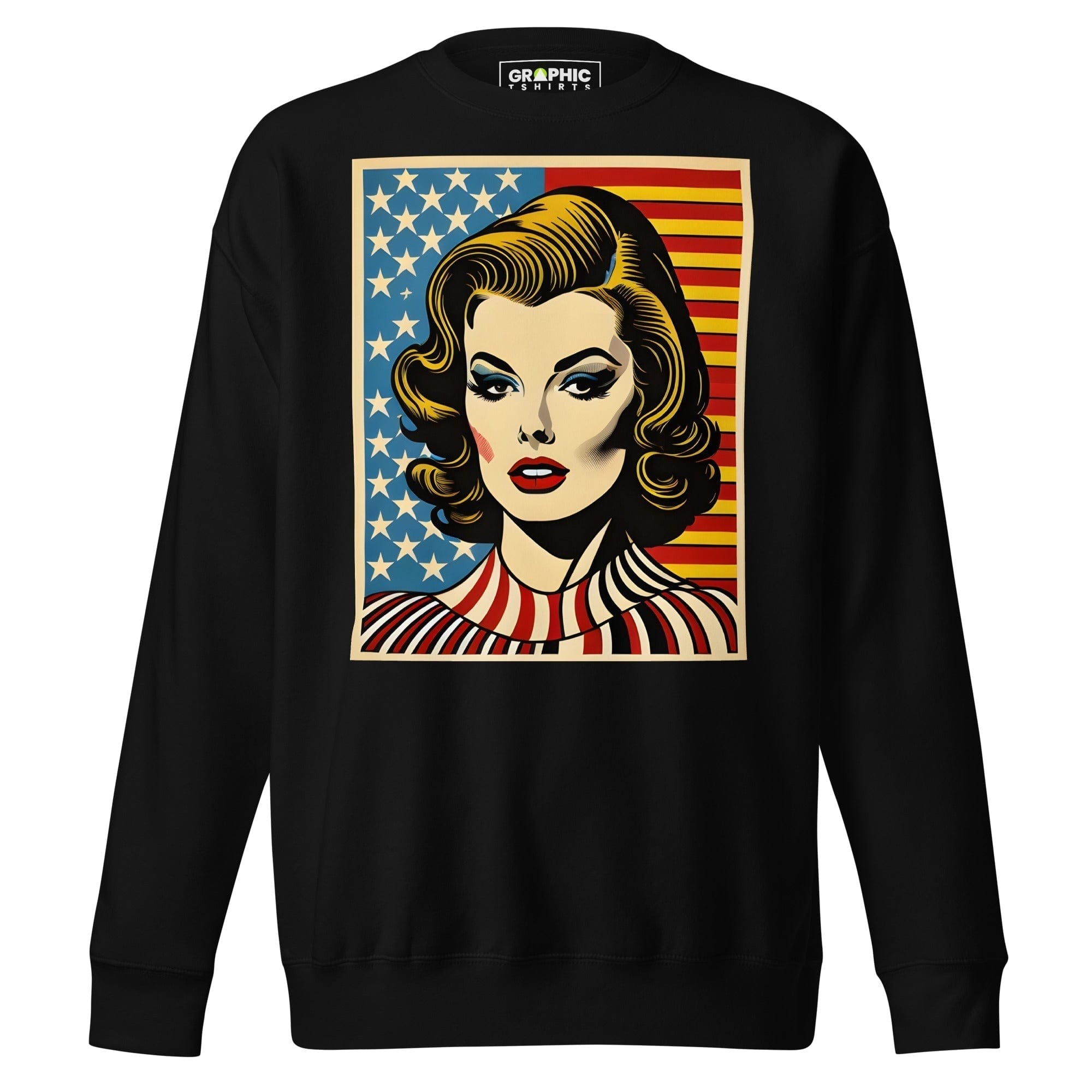 GRAPHIC T-SHIRTS Black / S Unisex Premium Sweatshirt - Americana Series v.21