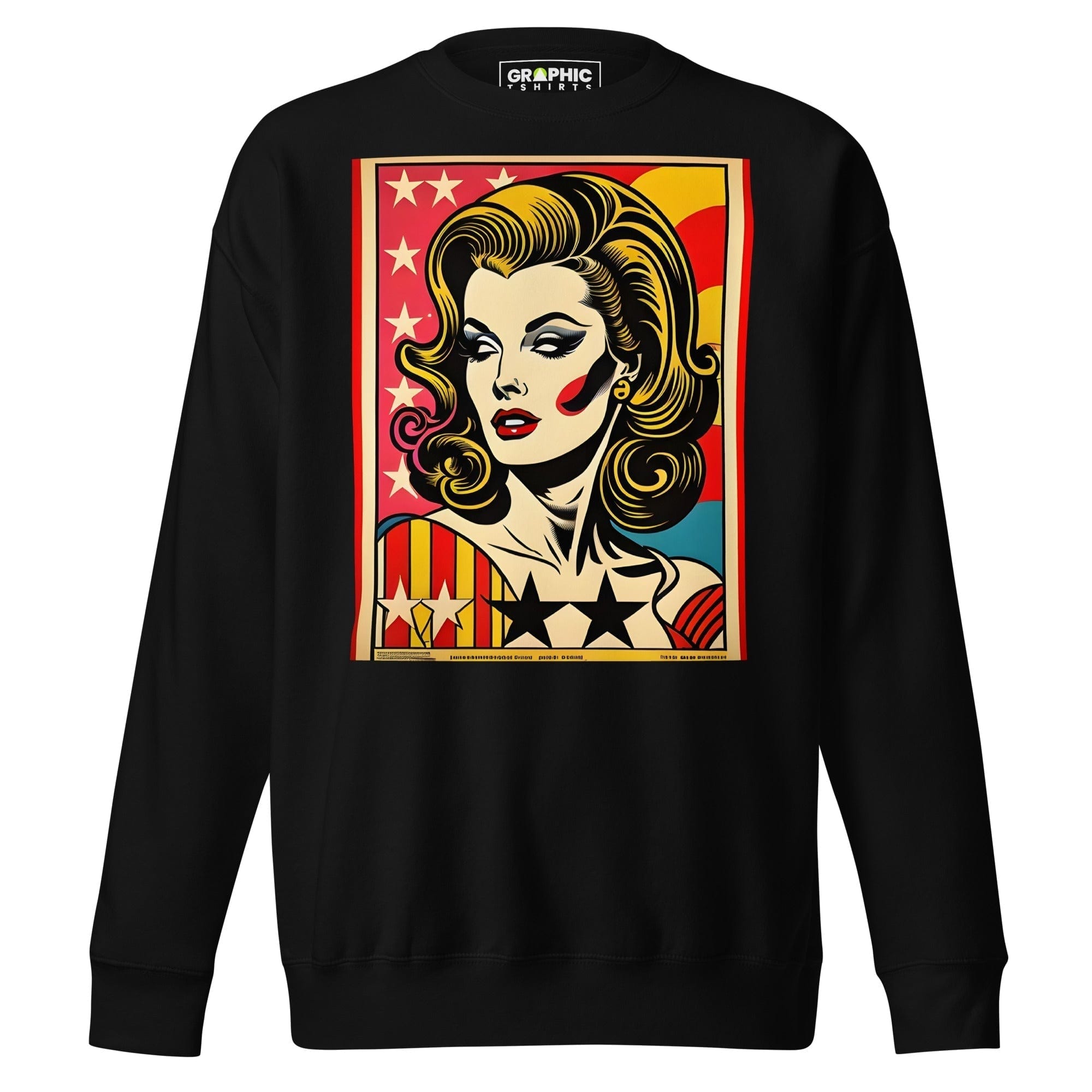 GRAPHIC T-SHIRTS Black / S Unisex Premium Sweatshirt - Americana Series v.22