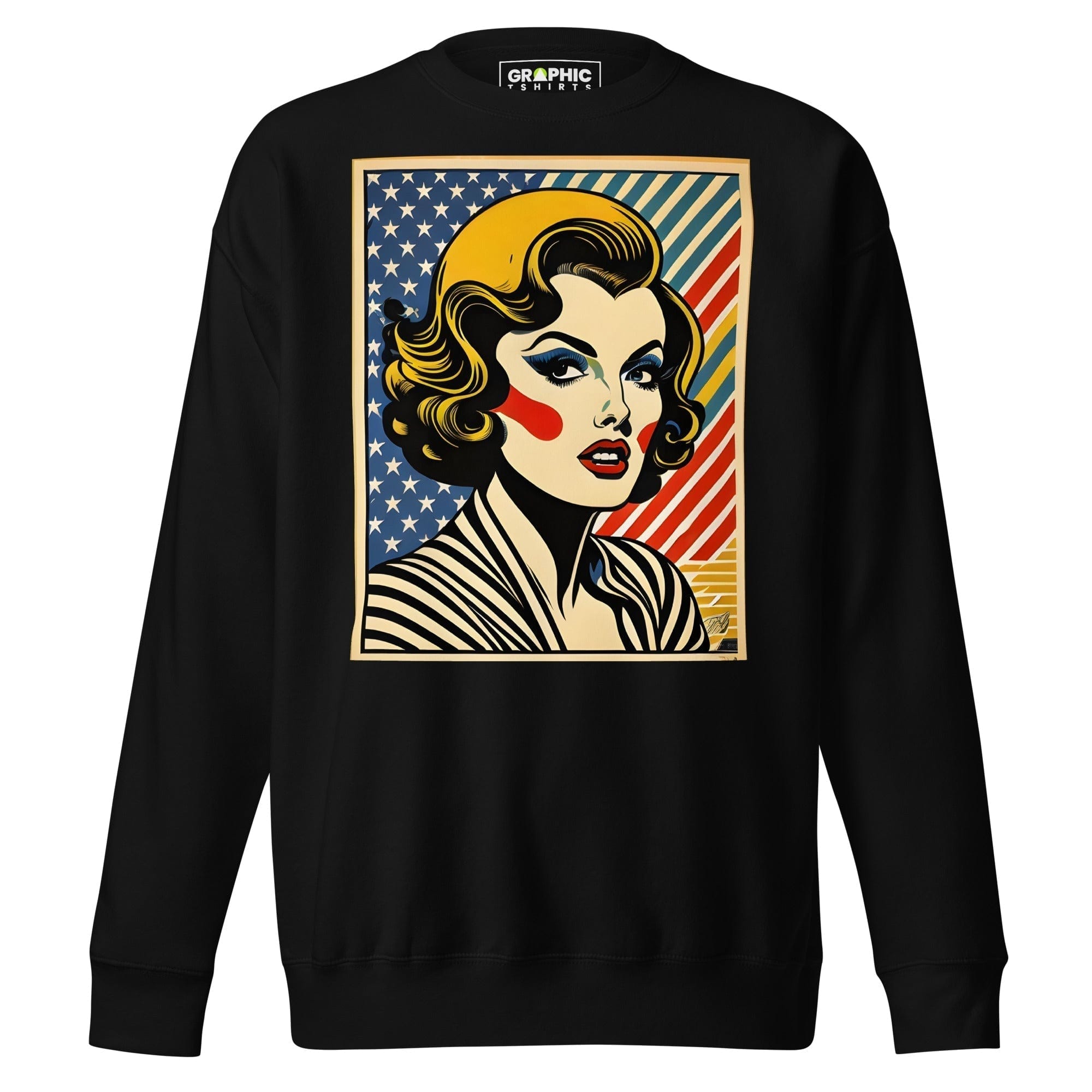 GRAPHIC T-SHIRTS Black / S Unisex Premium Sweatshirt - Americana Series v.23