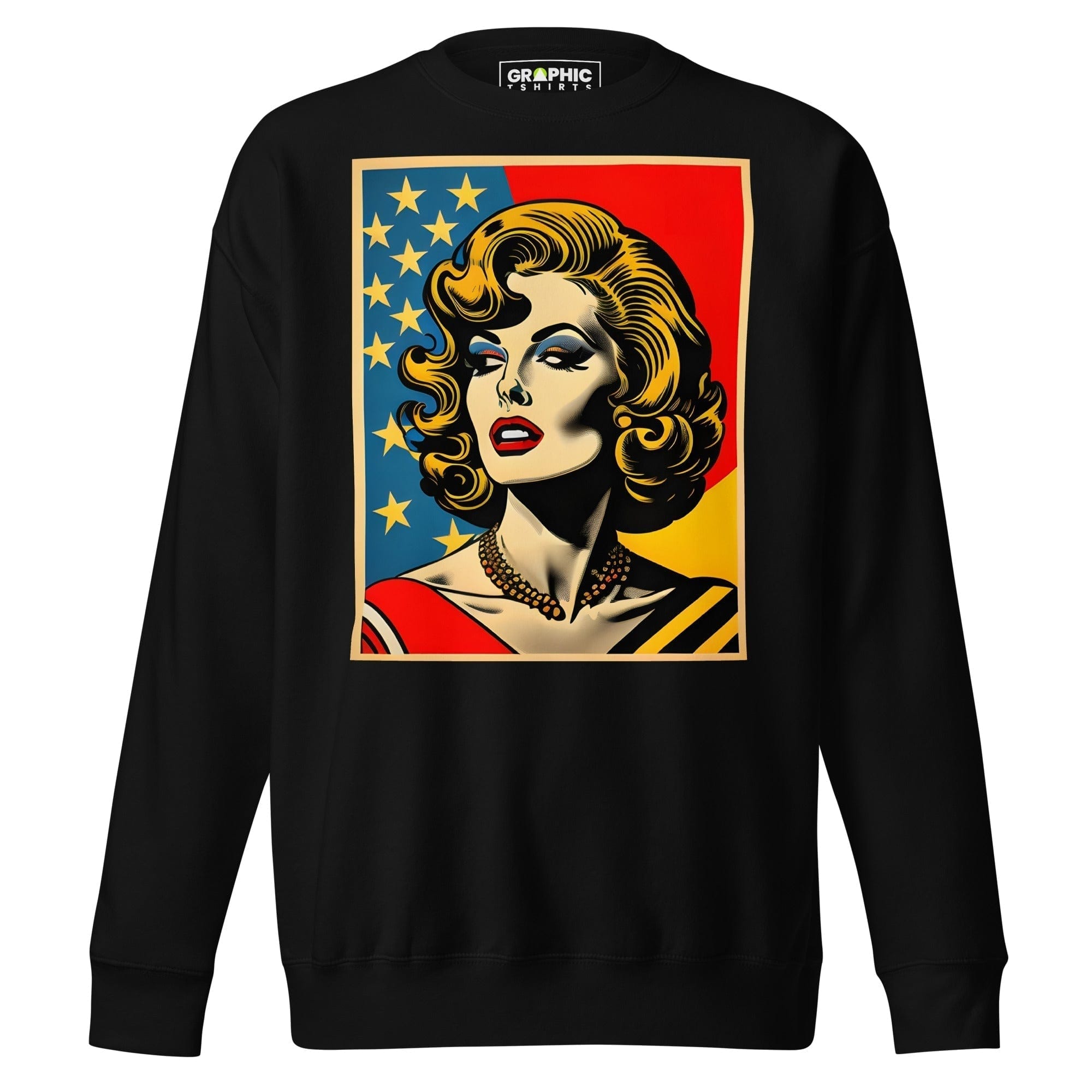 GRAPHIC T-SHIRTS Black / S Unisex Premium Sweatshirt - Americana Series v.25