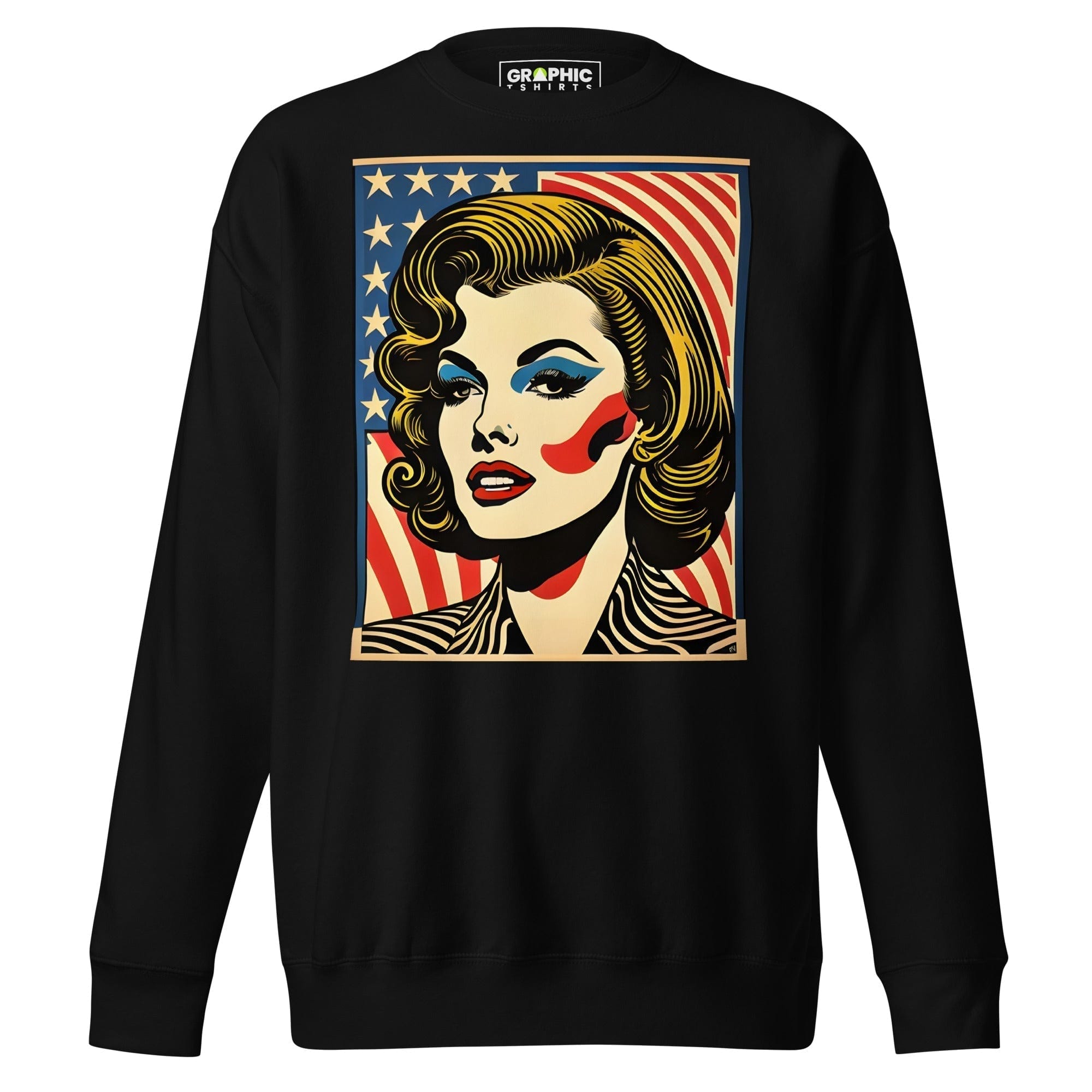 GRAPHIC T-SHIRTS Black / S Unisex Premium Sweatshirt - Americana Series v.26