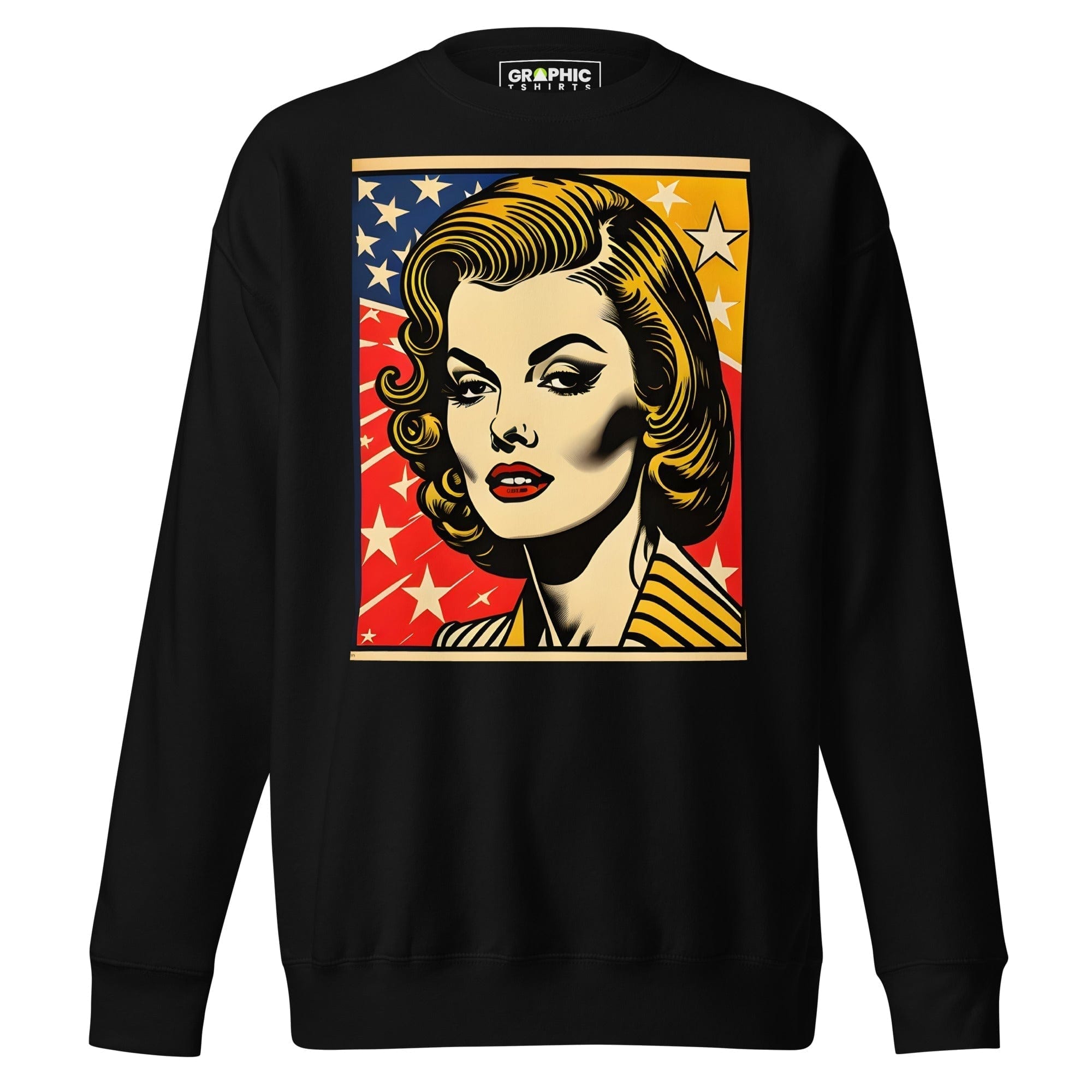 GRAPHIC T-SHIRTS Black / S Unisex Premium Sweatshirt - Americana Series v.27