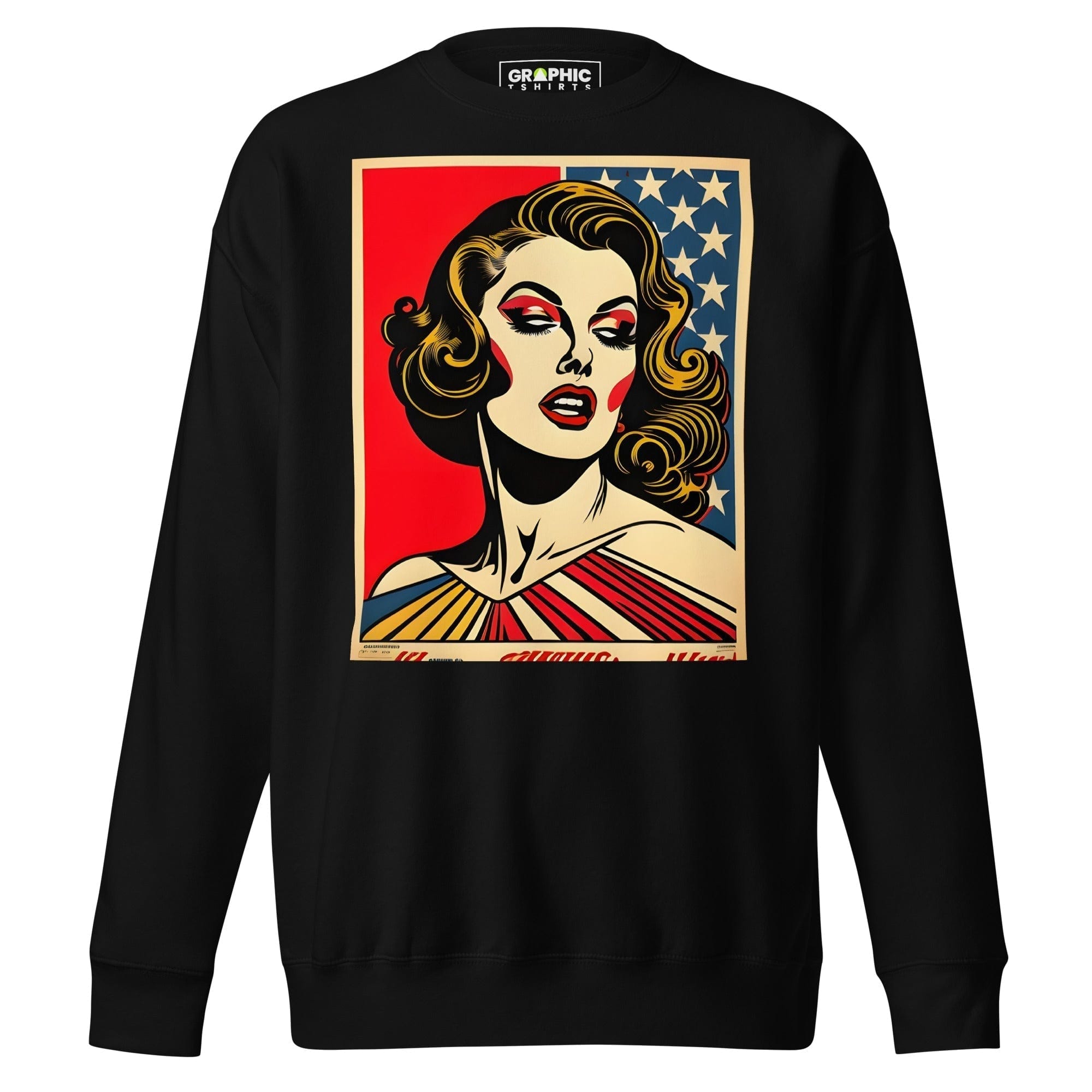 GRAPHIC T-SHIRTS Black / S Unisex Premium Sweatshirt - Americana Series v.28