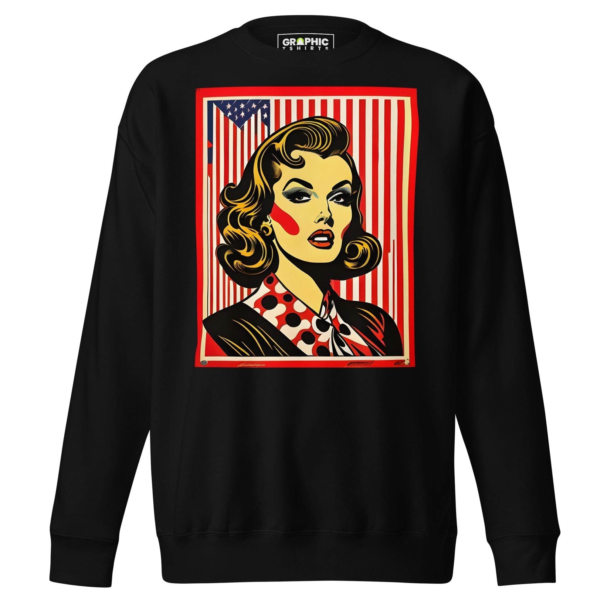 GRAPHIC T-SHIRTS Black / S Unisex Premium Sweatshirt - Americana Series v.29