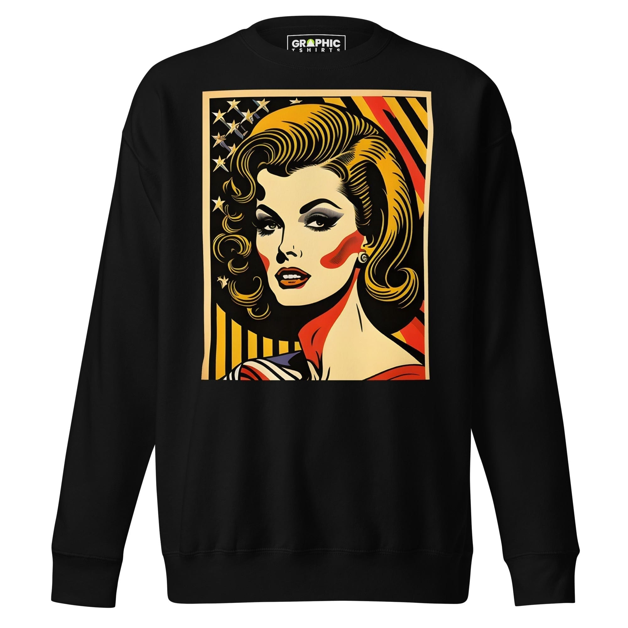 GRAPHIC T-SHIRTS Black / S Unisex Premium Sweatshirt - Americana Series v.30