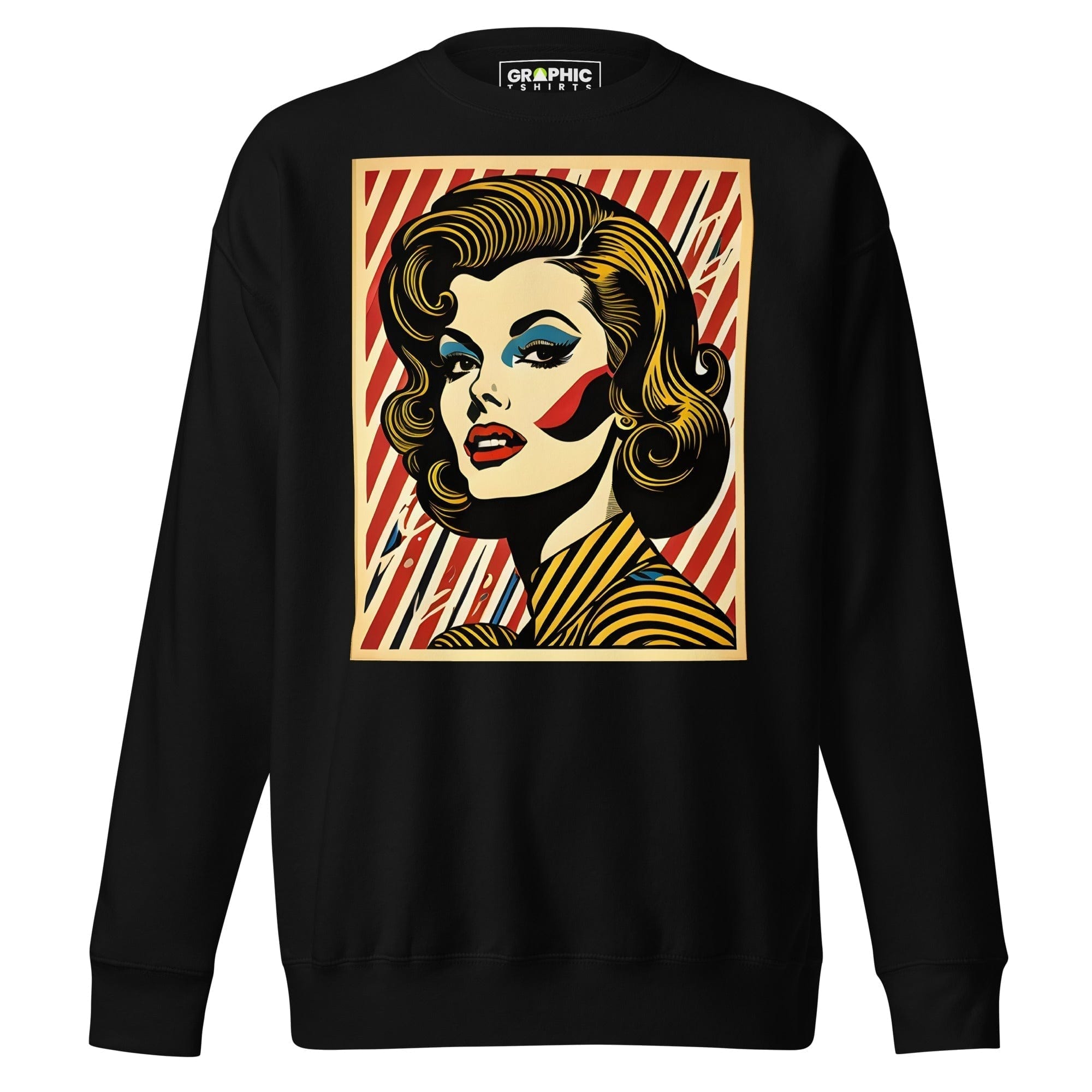 GRAPHIC T-SHIRTS Black / S Unisex Premium Sweatshirt - Americana Series v.32