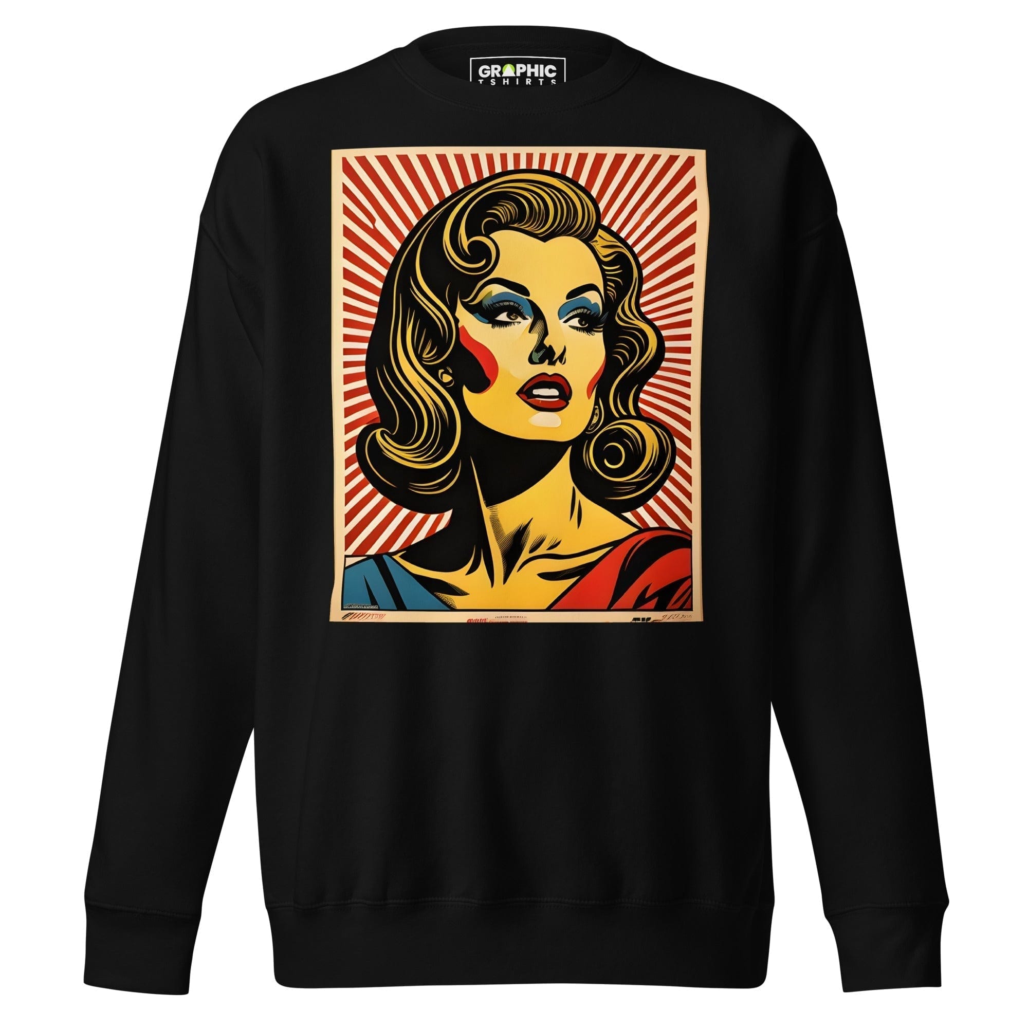 GRAPHIC T-SHIRTS Black / S Unisex Premium Sweatshirt - Americana Series v.34