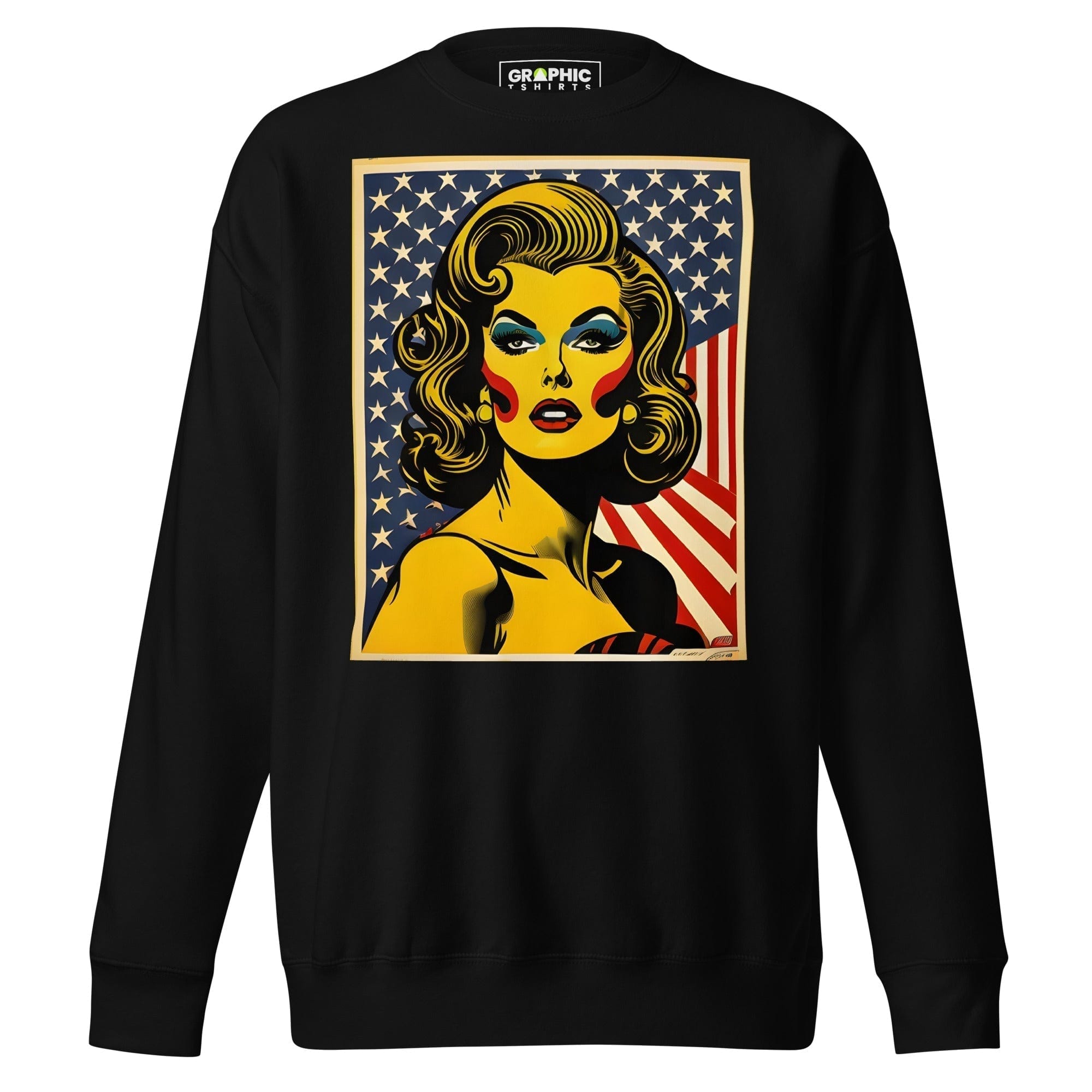 GRAPHIC T-SHIRTS Black / S Unisex Premium Sweatshirt - Americana Series v.9