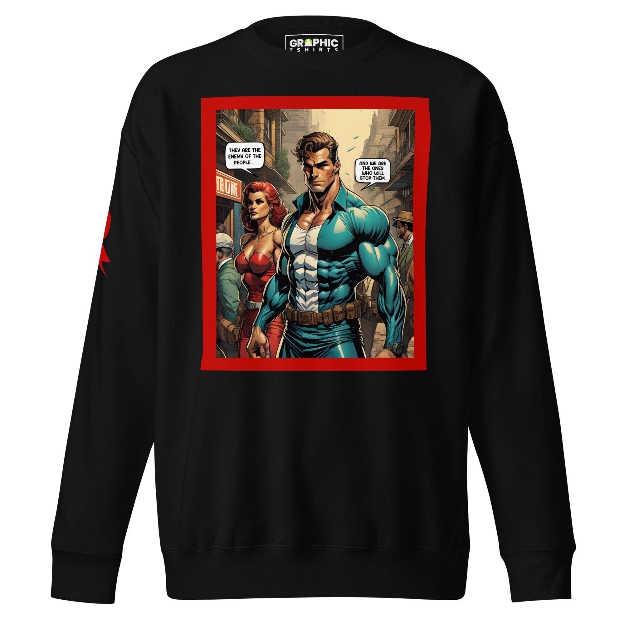 GRAPHIC T-SHIRTS Black / S Unisex Premium Sweatshirt - Retribution: Heroes Unleashed v.57