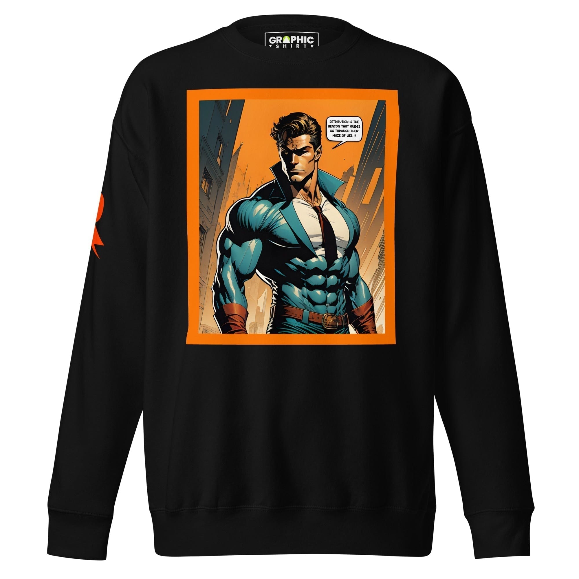 GRAPHIC T-SHIRTS Black / S Unisex Premium Sweatshirt - Retribution: Heroes Unleashed v.67