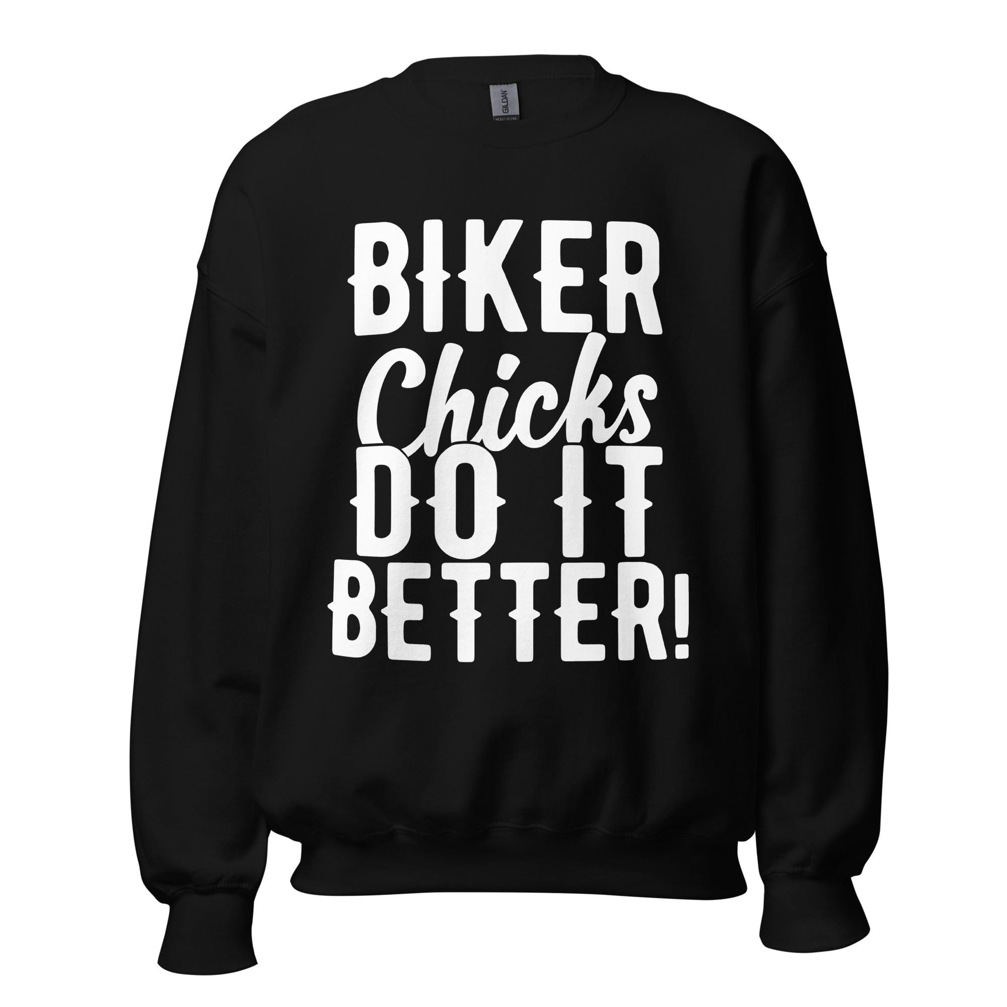 GRAPHIC T-SHIRTS Black / S Women's Crew Neck Sweatshirt - Biker Chicks Do It Better