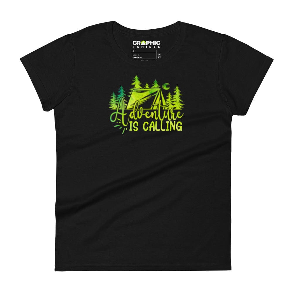 GRAPHIC T-SHIRTS Black / S Women's Fashion Fit T-Shirt - Adventure Is Calling