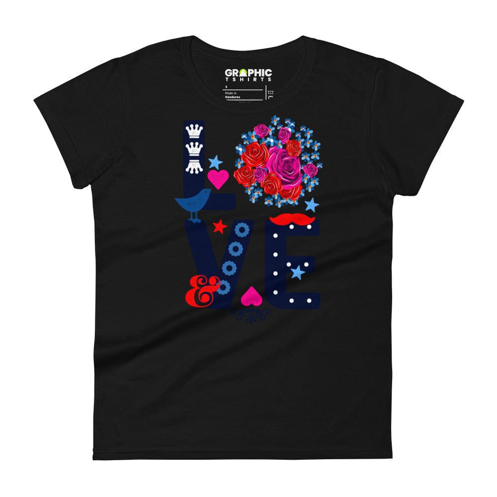 GRAPHIC T-SHIRTS Black / S Women's Fashion Fit T-Shirt - Love