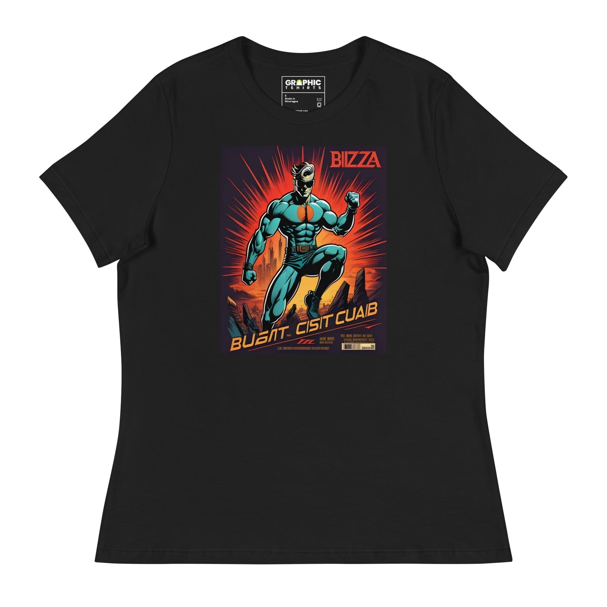 GRAPHIC T-SHIRTS Black / S Women's Relaxed T-Shirt - Ibiza Night Club Heroes Comic Series v.11