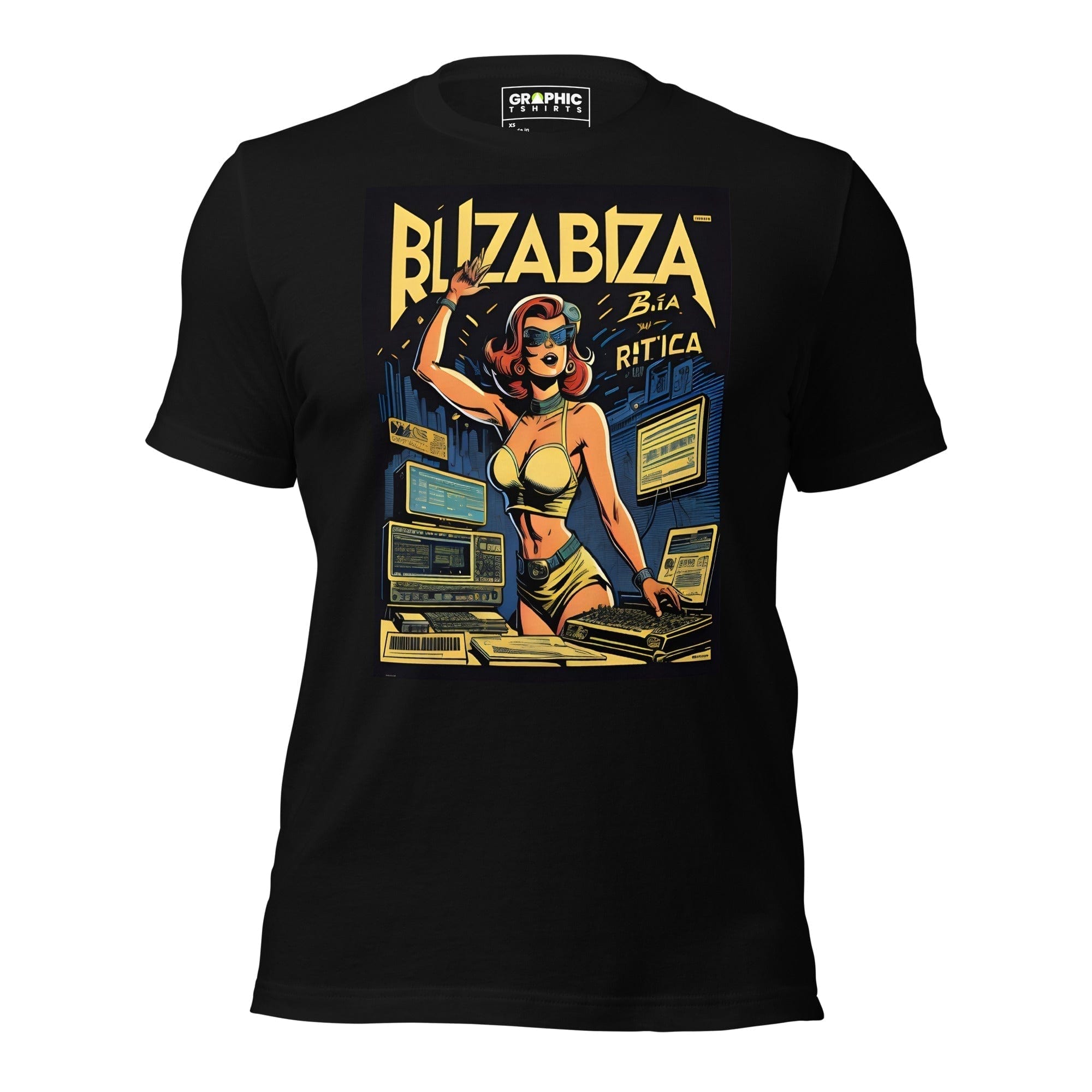 GRAPHIC T-SHIRTS Black / XS Unisex Crew Neck T-Shirt - Ibiza Night Club Heroes Comic Series v.26