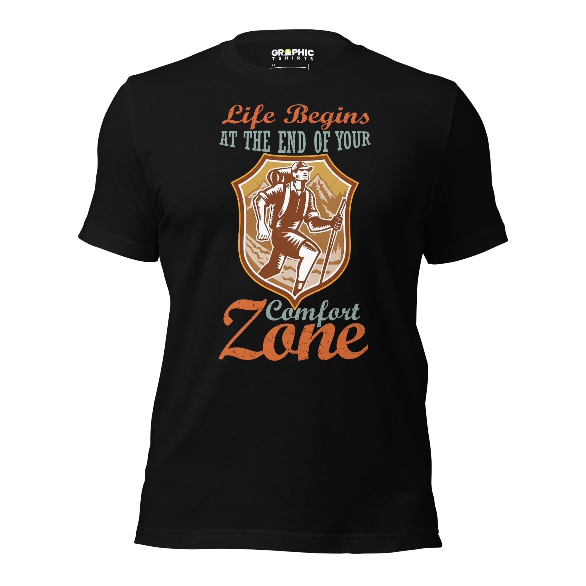 GRAPHIC T-SHIRTS Black / XS Unisex Staple T-Shirt - Life Begins At The End Of Your Comfort Zone