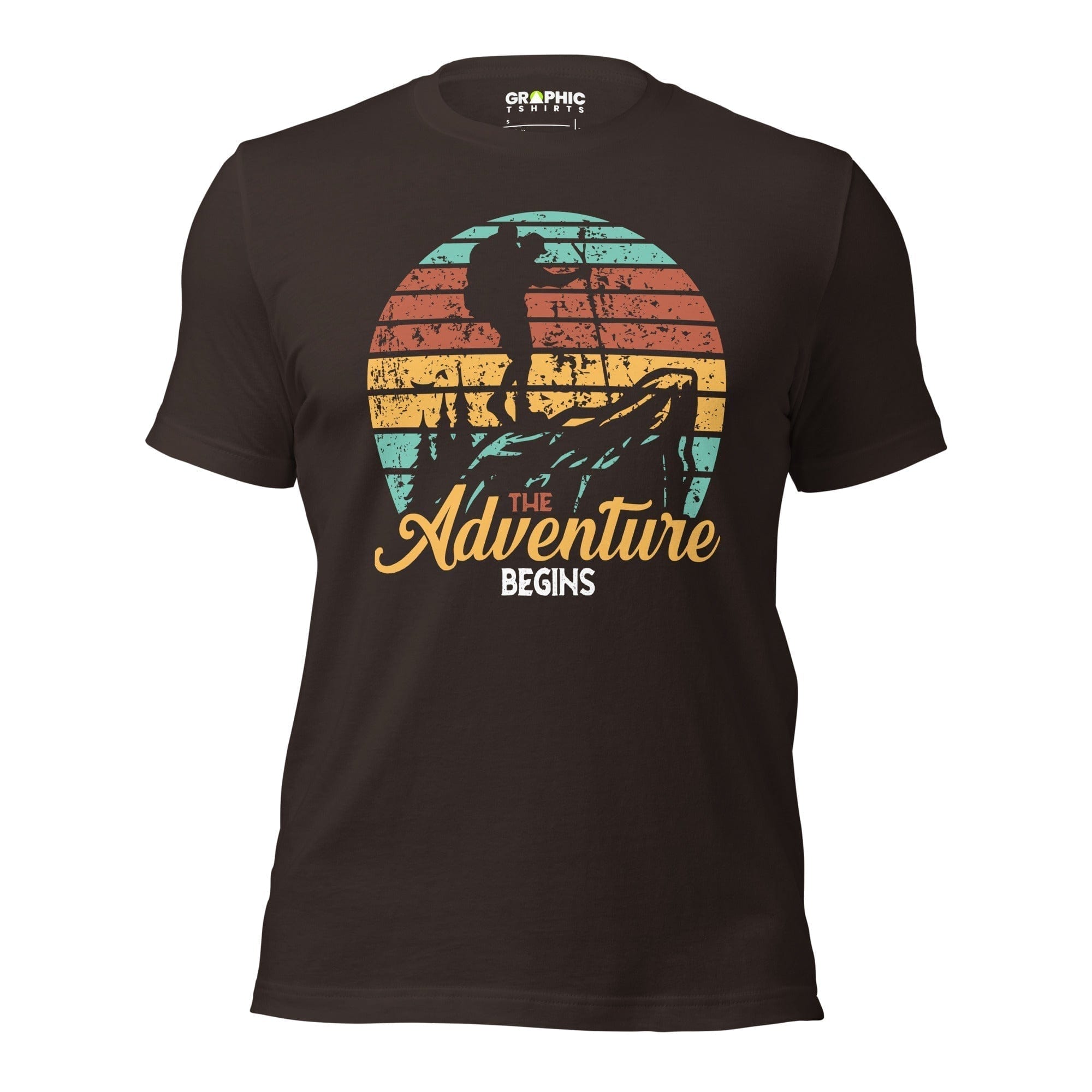 GRAPHIC T-SHIRTS Brown / S Unisex Staple T-Shirt - The Adventure Begins