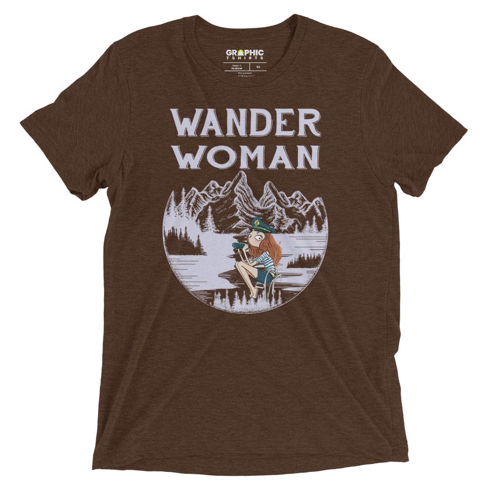 GRAPHIC T-SHIRTS Brown Triblend / XS Women's Tri-Blend T-Shirt - Wander Woman