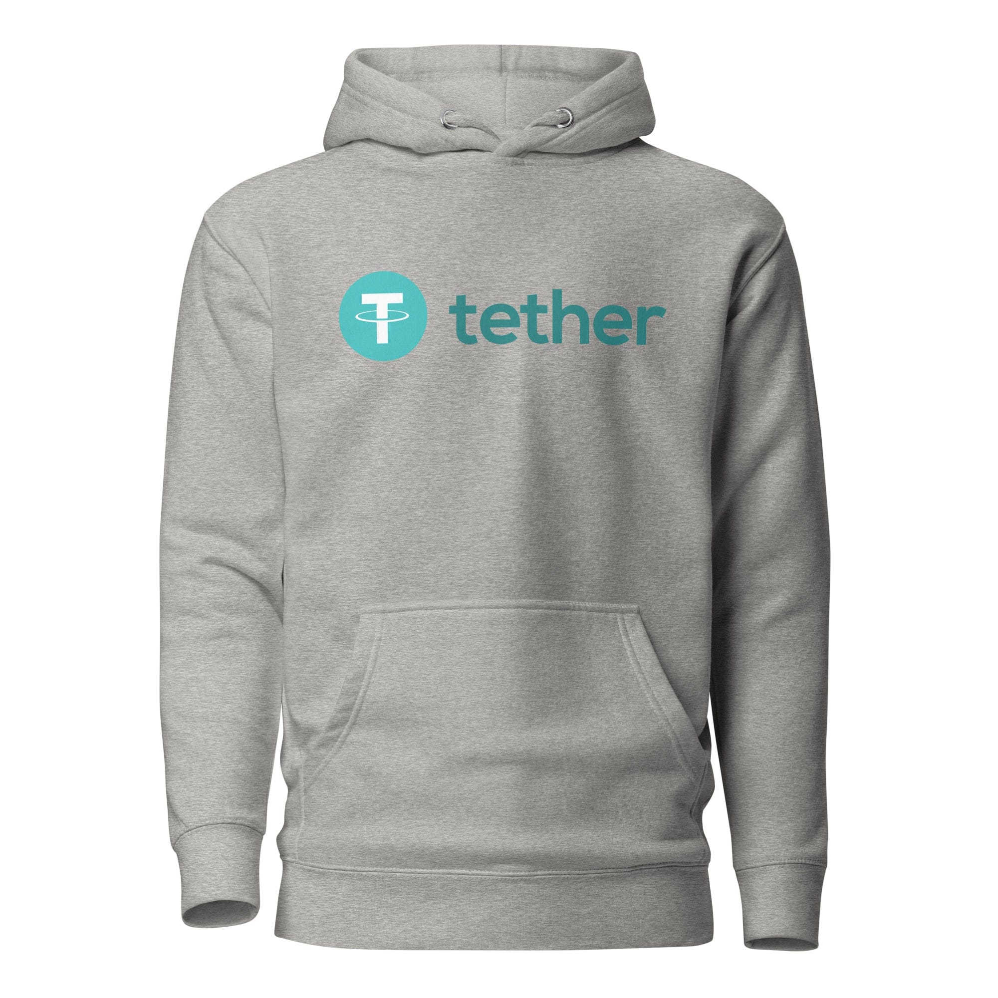 GRAPHIC T-SHIRTS Carbon Grey / S Unisex Premium Hoodie - Cotton Heritage - Tether Cryptocurrency Logo