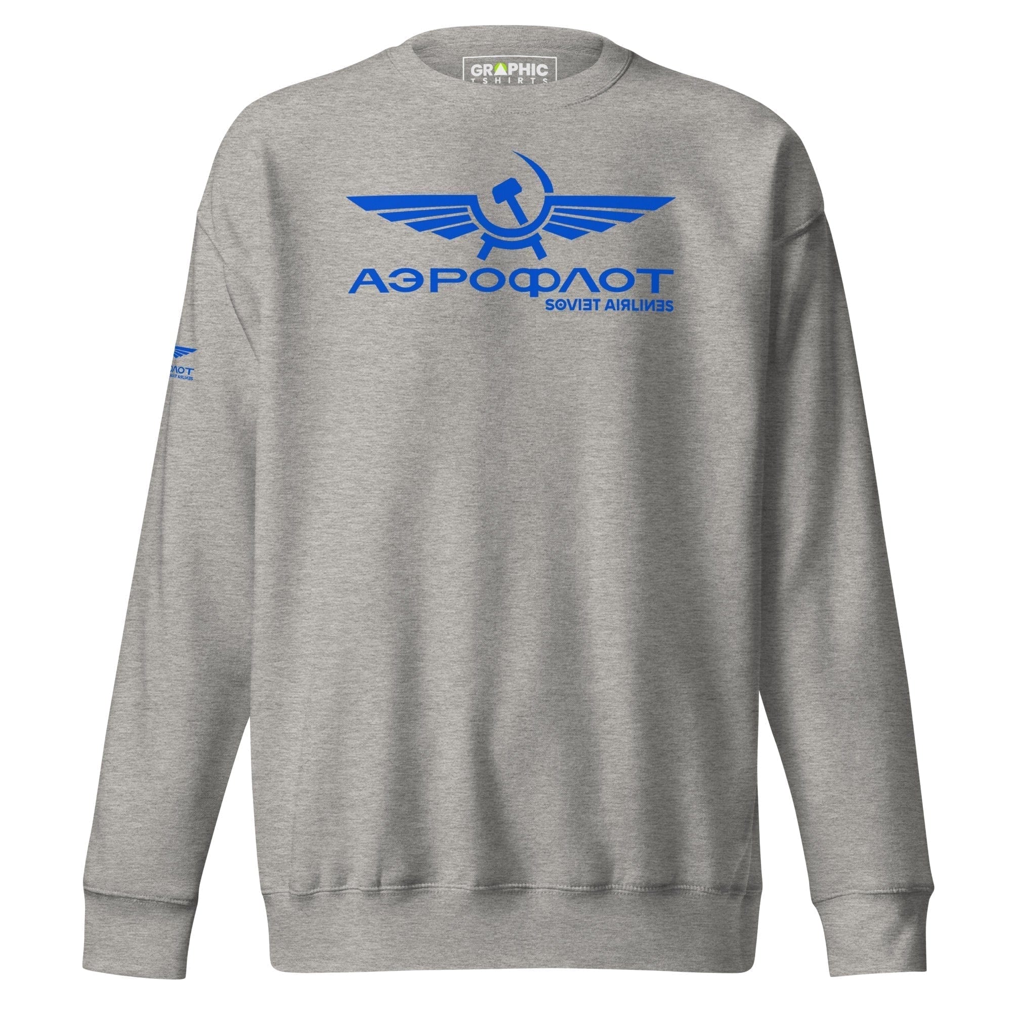 GRAPHIC T-SHIRTS Carbon Grey / S Unisex Premium Sweatshirt - Aeroflot Soviet Airlines v.8