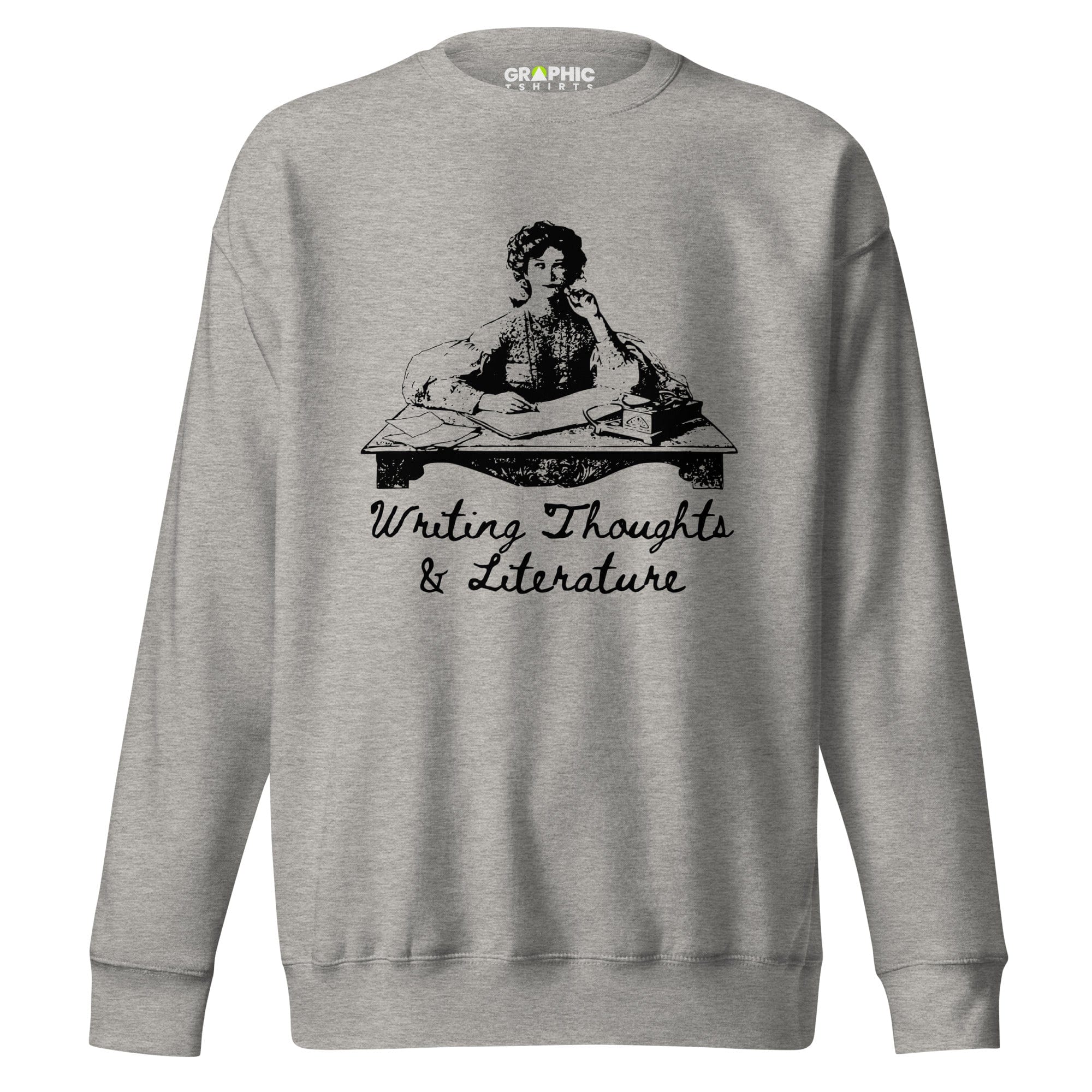 GRAPHIC T-SHIRTS Carbon Grey / S Unisex Premium Sweatshirt - Cotton Heritage - Writing Thoughts And Literature Vintage