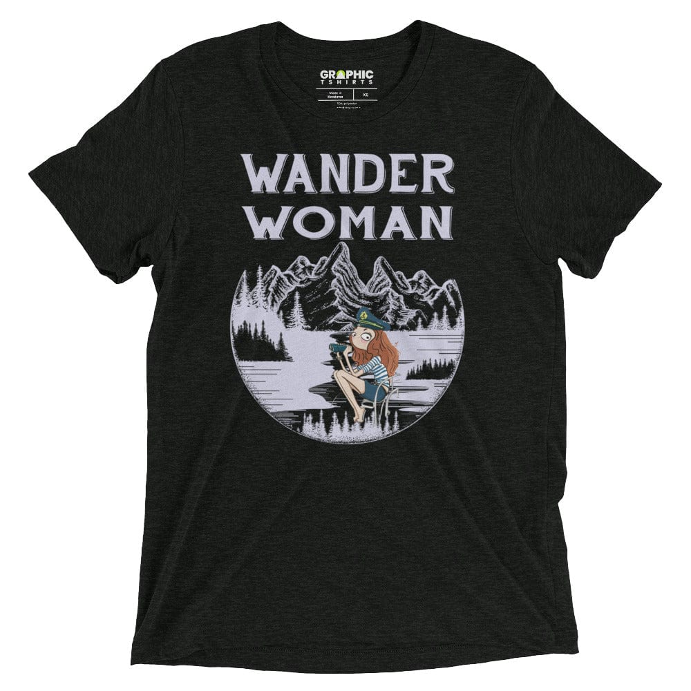 GRAPHIC T-SHIRTS Charcoal-Black Triblend / XS Women's Tri-Blend T-Shirt - Wander Woman