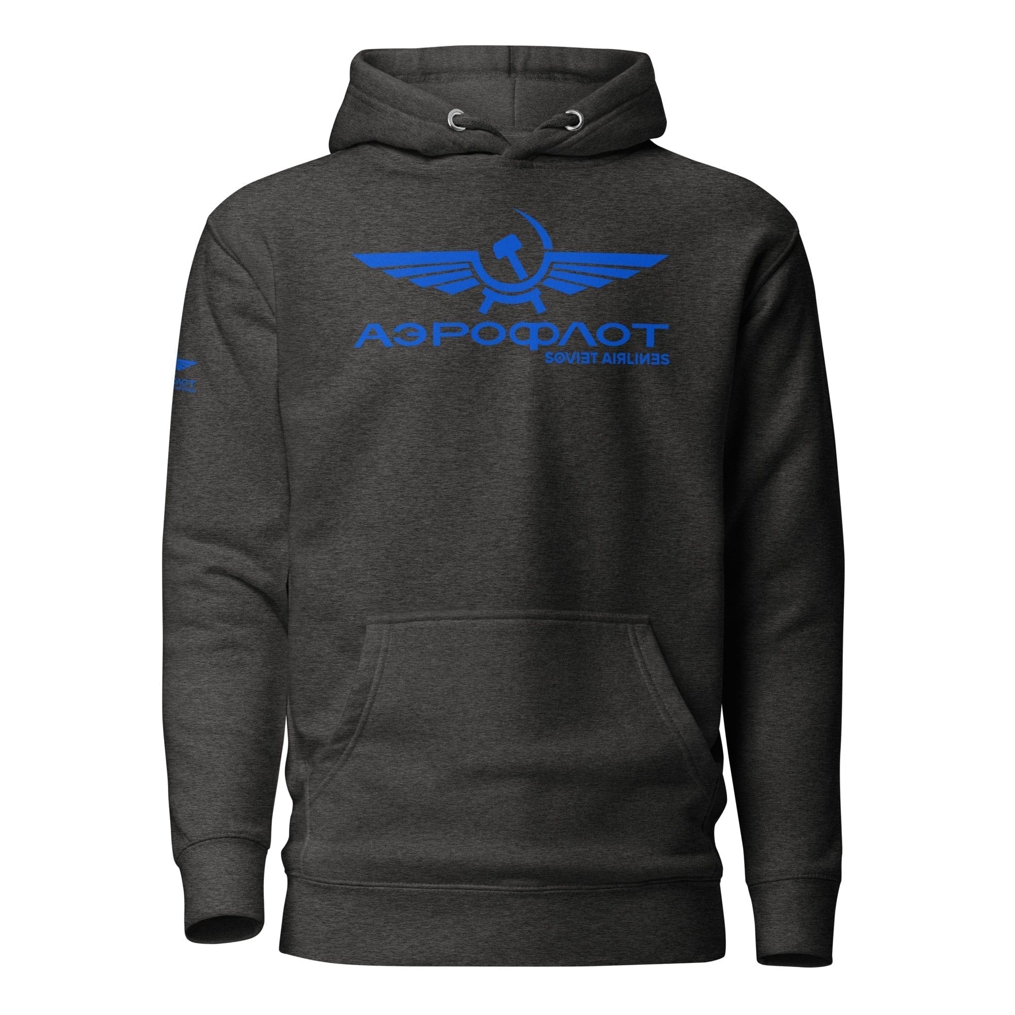 GRAPHIC T-SHIRTS Charcoal Heather / S Unisex Premium Hoodie - Aeroflot Soviet Airlines v.9