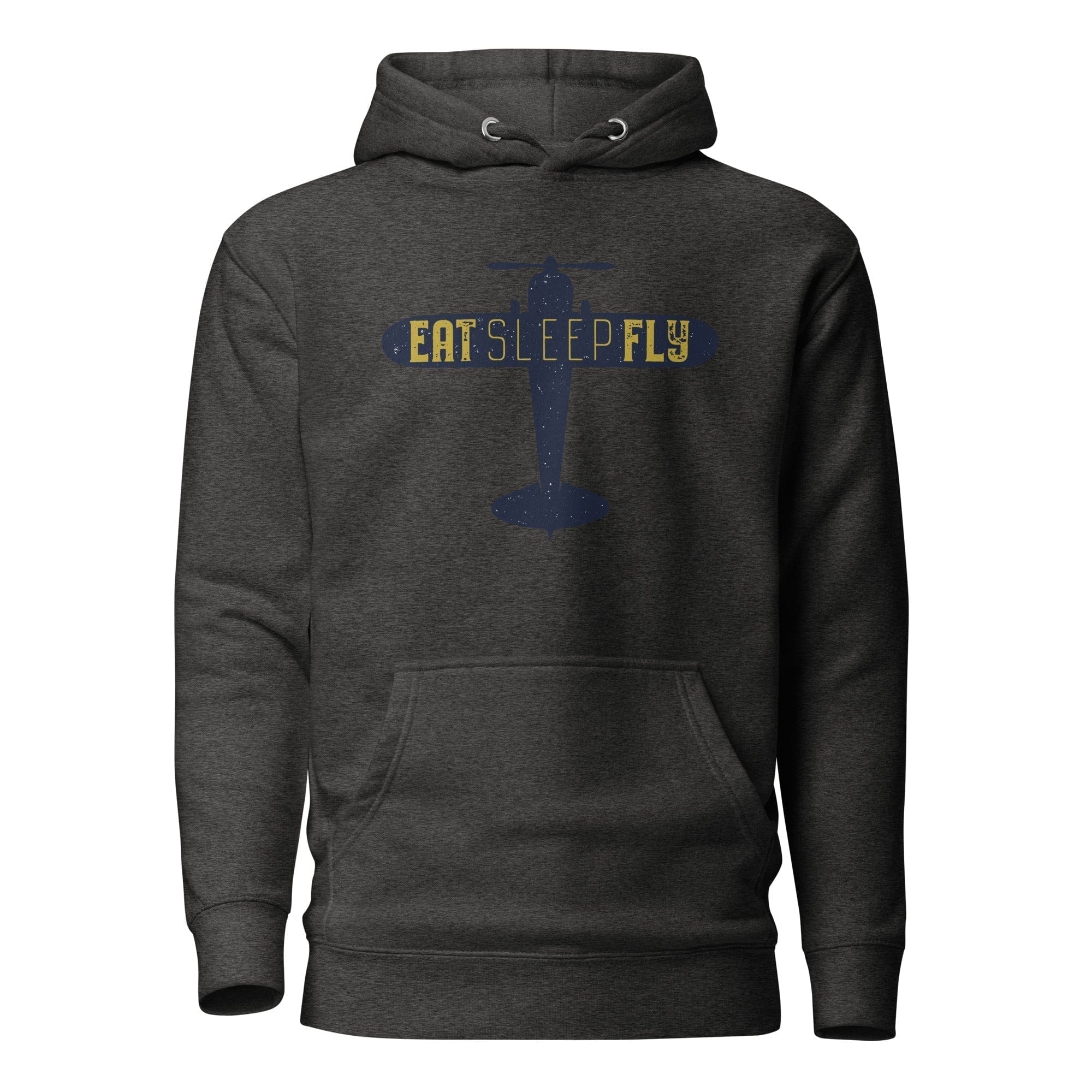 GRAPHIC T-SHIRTS Charcoal Heather / S Unisex Premium Hoodie - Cotton Heritage - Eat Sleep Fly