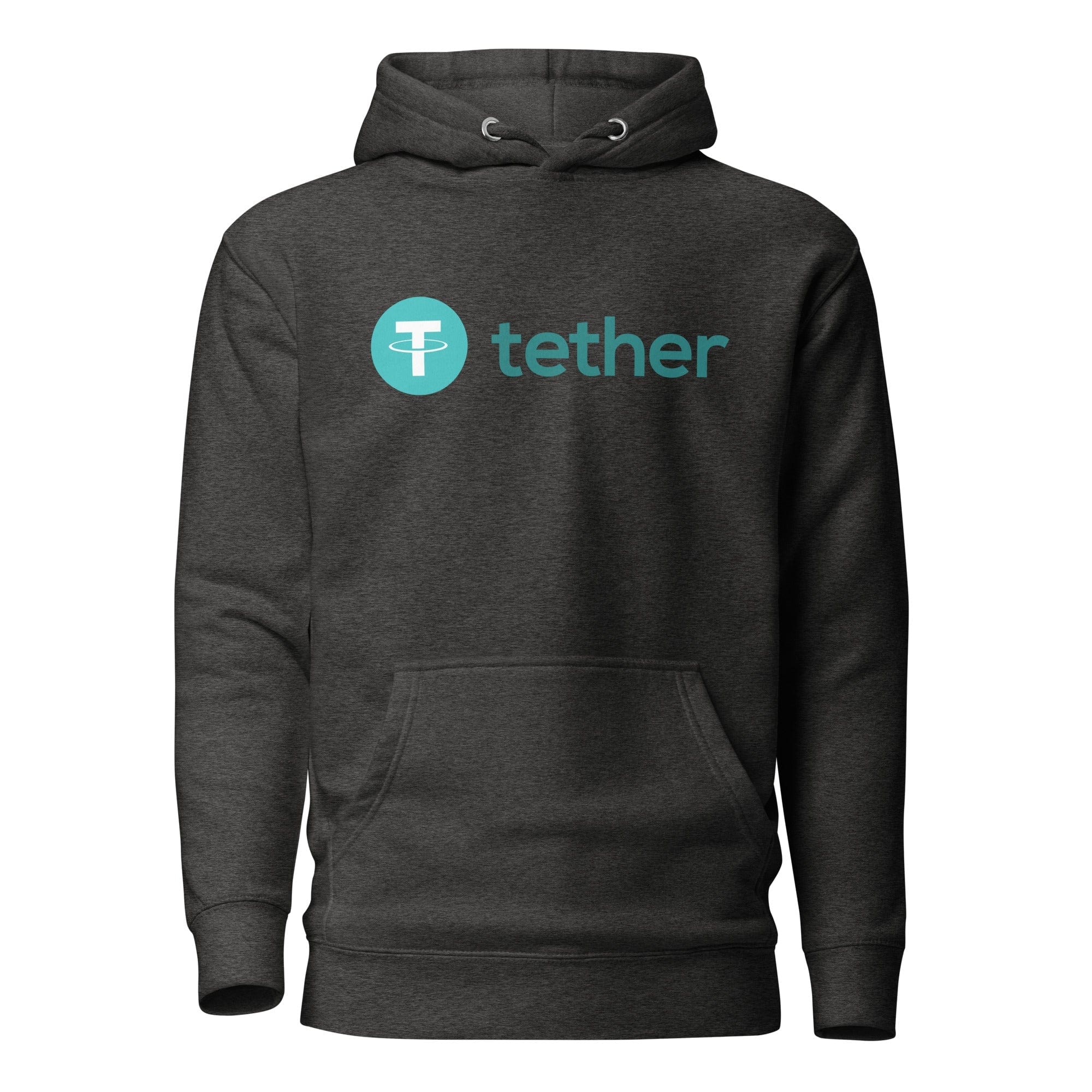 GRAPHIC T-SHIRTS Charcoal Heather / S Unisex Premium Hoodie - Cotton Heritage - Tether Cryptocurrency Logo